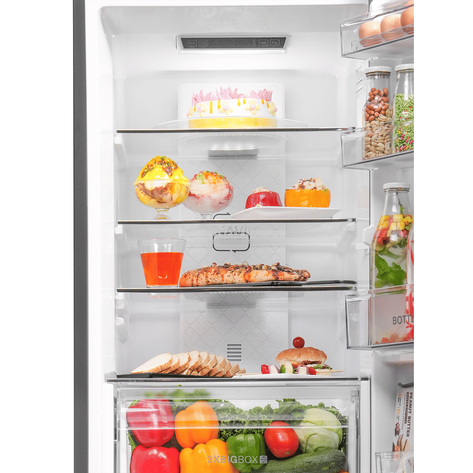 Haier 237 Litres 2 Star Frost Free Double Door Bottom Mount Convertible Refrigerator with Turbo Icing Technology (HRB-2872IBGB-P, GE Black)_12