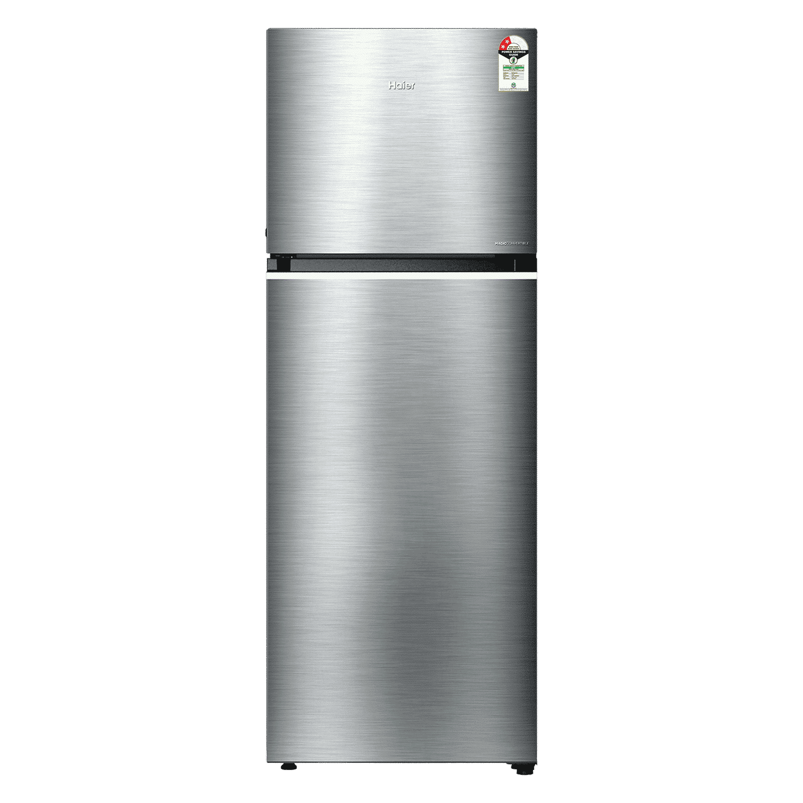 Haier 328 Litres 2 Star Frost Free Double Door Convertible Refrigerator with One Hour Icing Technology (HRF-3782BNS-P, Nickel Steel)_1