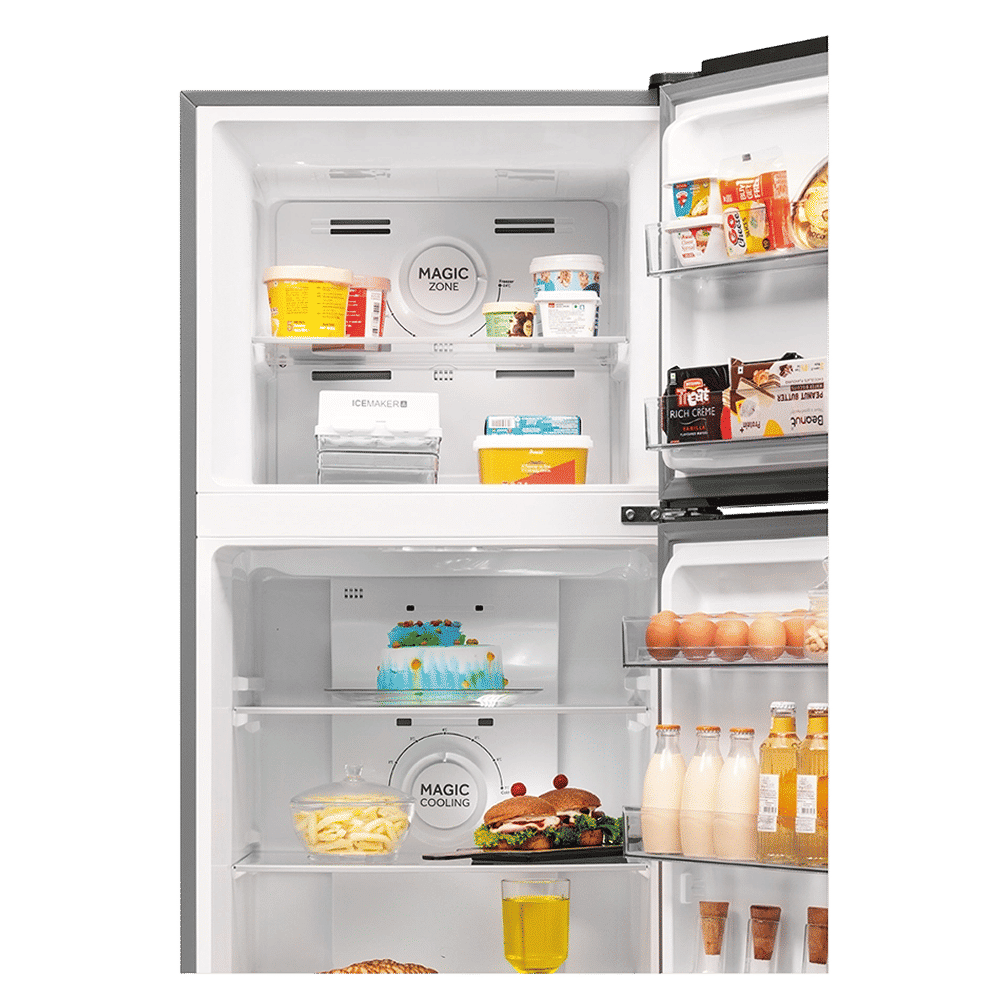 Haier 328 Litres 2 Star Frost Free Double Door Convertible Refrigerator with One Hour Icing Technology (HRF-3782BNS-P, Nickel Steel)_12