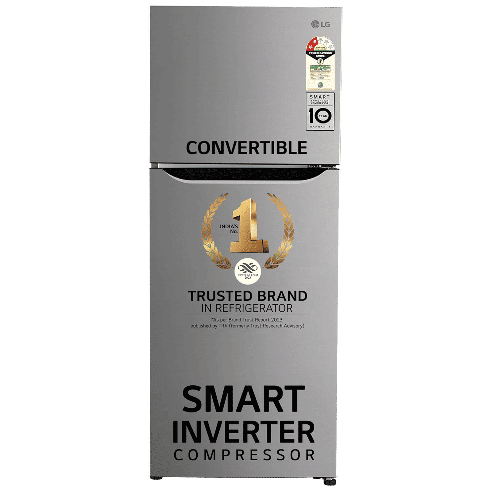 LG 240 Litres 2 Star Frost Free Double Door Convertible Refrigerator with MOIST ‘N’ FRESH Technology (GL-S292SPZY, Shiny Steel)_1