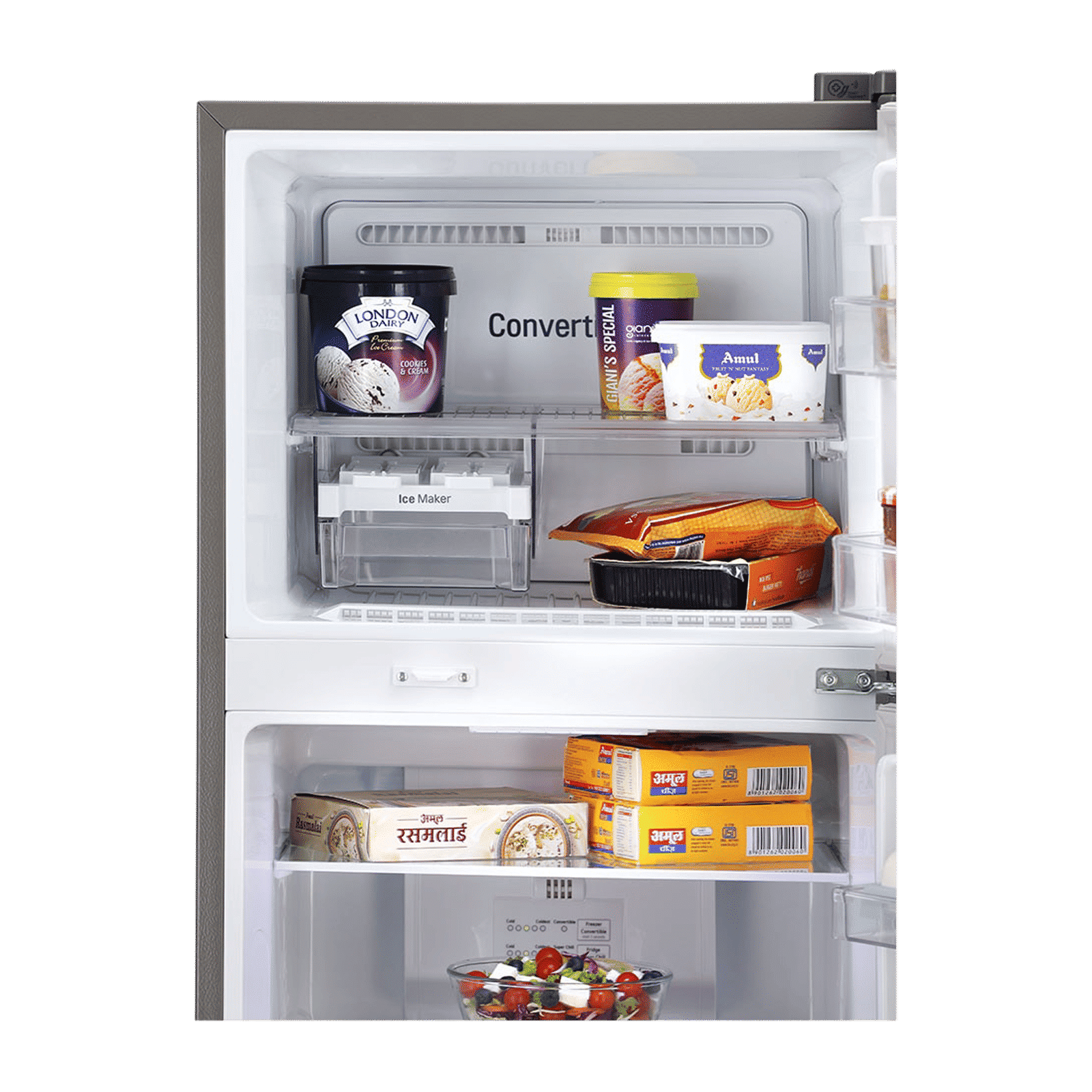 LG 240 Litres 2 Star Frost Free Double Door Convertible Refrigerator with MOIST ‘N’ FRESH Technology (GL-S292SPZY, Shiny Steel)_14