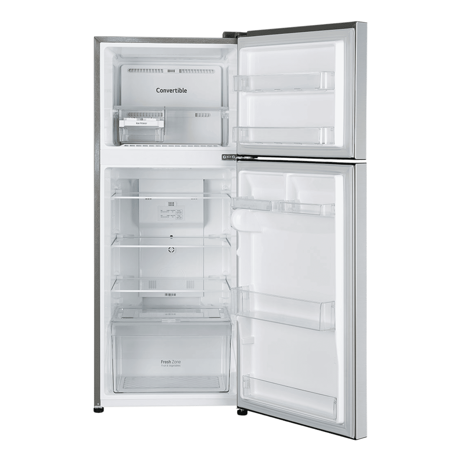 LG 240 Litres 2 Star Frost Free Double Door Convertible Refrigerator with MOIST ‘N’ FRESH Technology (GL-S292SPZY, Shiny Steel)_6