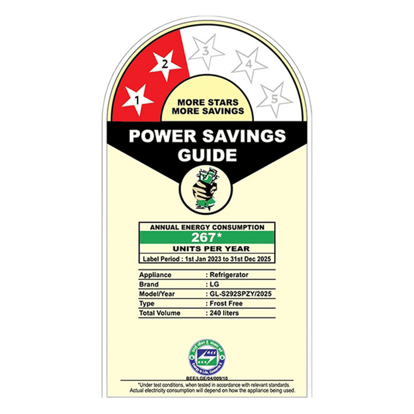 LG 240 Litres 2 Star Frost Free Double Door Convertible Refrigerator with MOIST ‘N’ FRESH Technology (GL-S292SPZY, Shiny Steel)_10