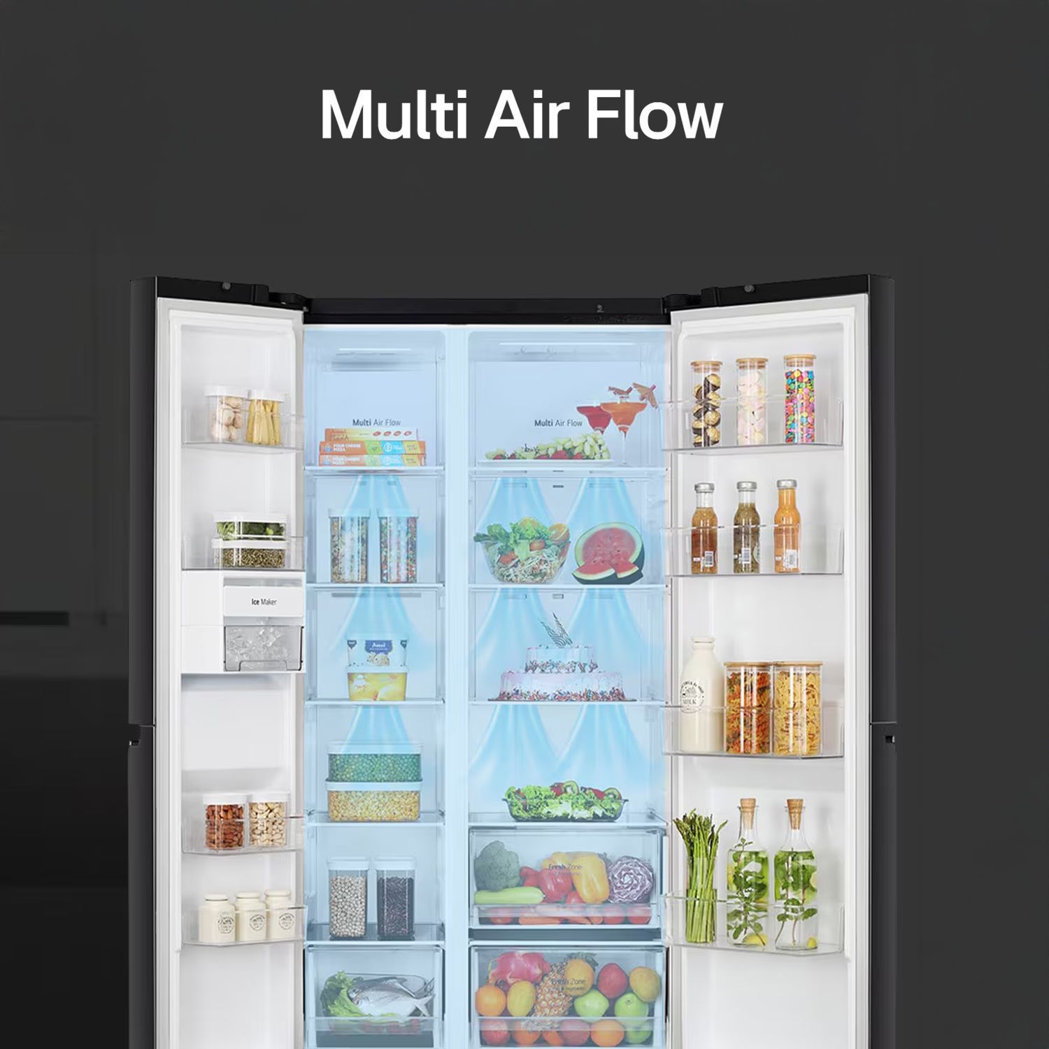 LG 650 Litres 3 Star Frost Free Side by Side Refrigerator with DoorCooling Plus Technology (GL- B257HPZ3, Shiny Steel)_19