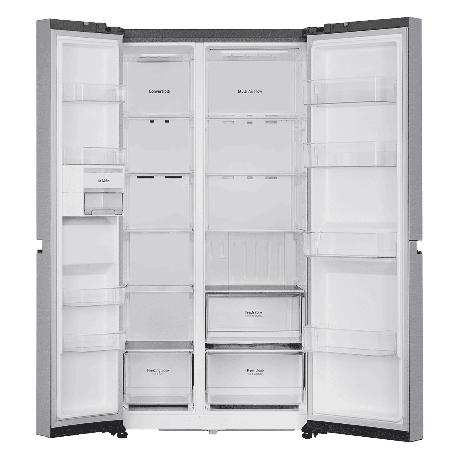 LG 650 Litres 3 Star Frost Free Side by Side Refrigerator with DoorCooling Plus Technology (GL- B257HPZ3, Shiny Steel)_6