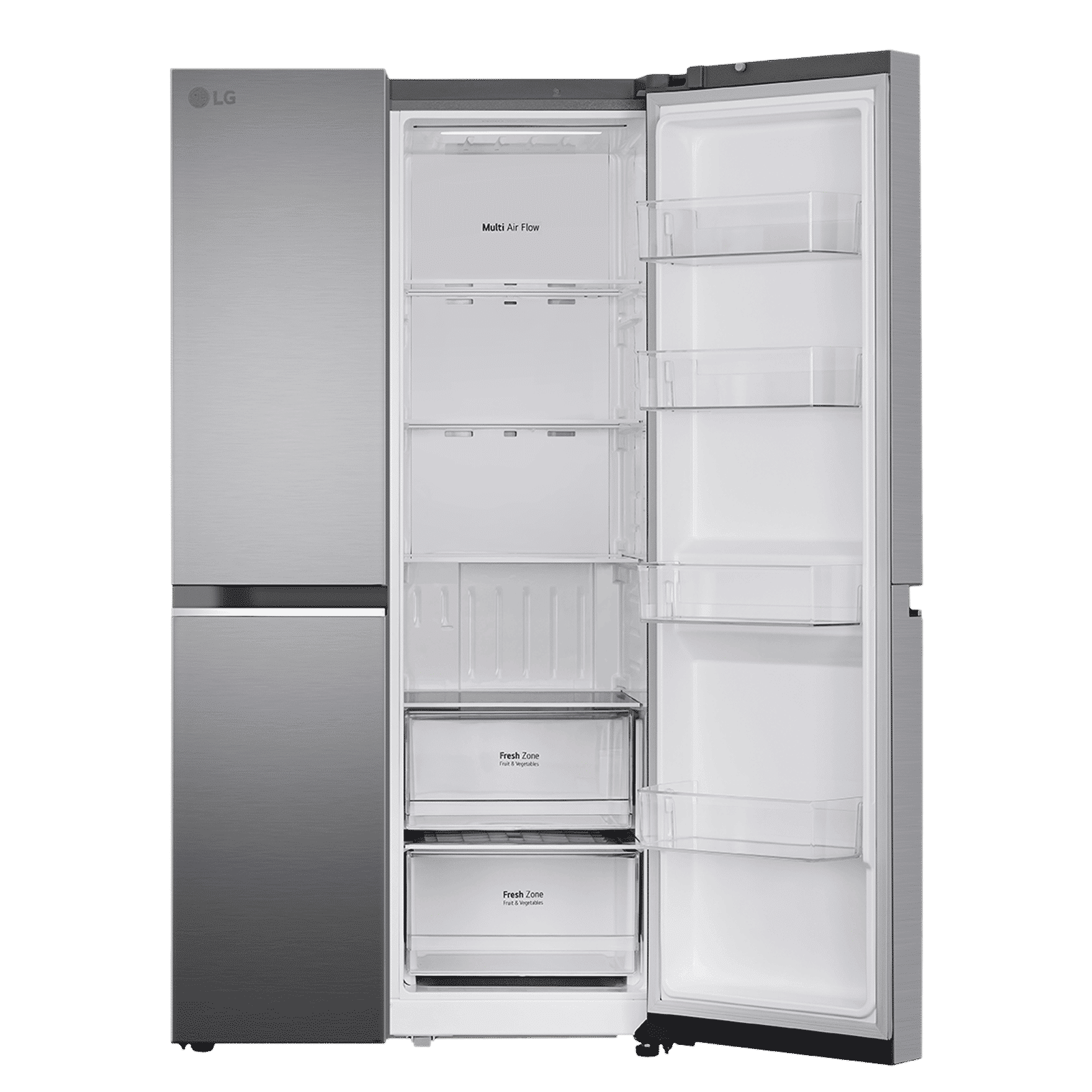 LG 650 Litres 3 Star Frost Free Side by Side Refrigerator with DoorCooling Plus Technology (GL- B257HPZ3, Shiny Steel)_7