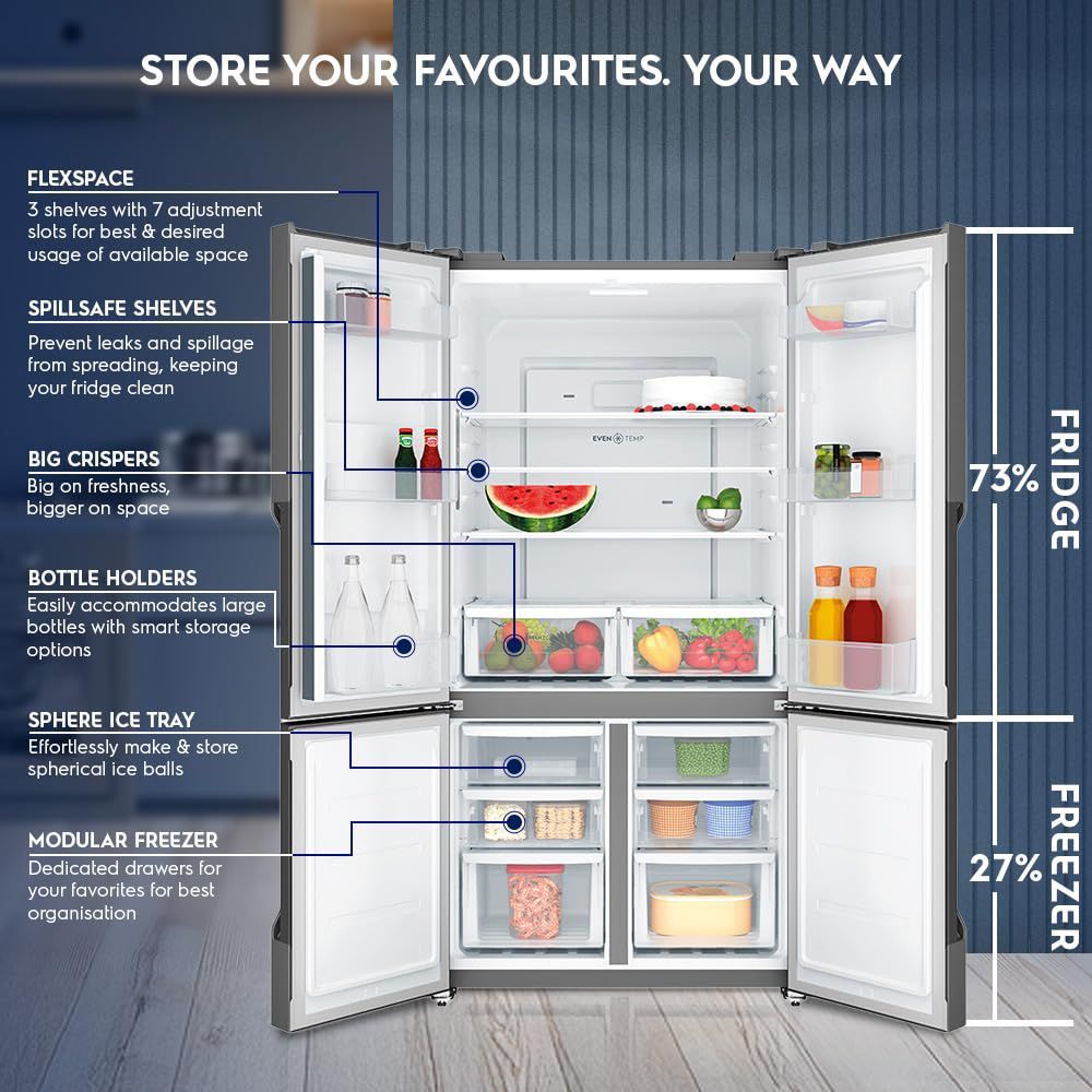 Electrolux 700 Series 564 Litres Frost Free French Door Refrigerator with Electronic Touch Control (EQE5600B-S, Silver)_16