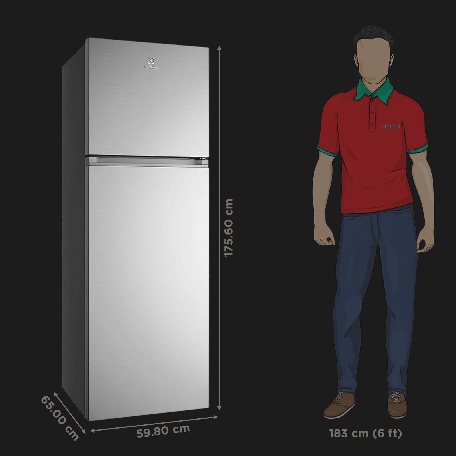 Electrolux 700 Series 341 Litres 1 Star Frost Free Double Door Refrigerator with AI AutoSense (ETM3400L-S, Silver)_2