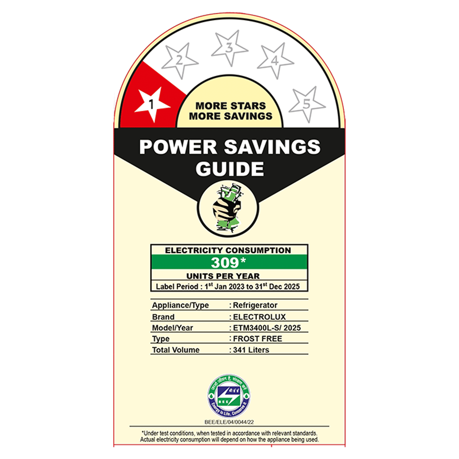 Electrolux 700 Series 341 Litres 1 Star Frost Free Double Door Refrigerator with AI AutoSense (ETM3400L-S, Silver)_5