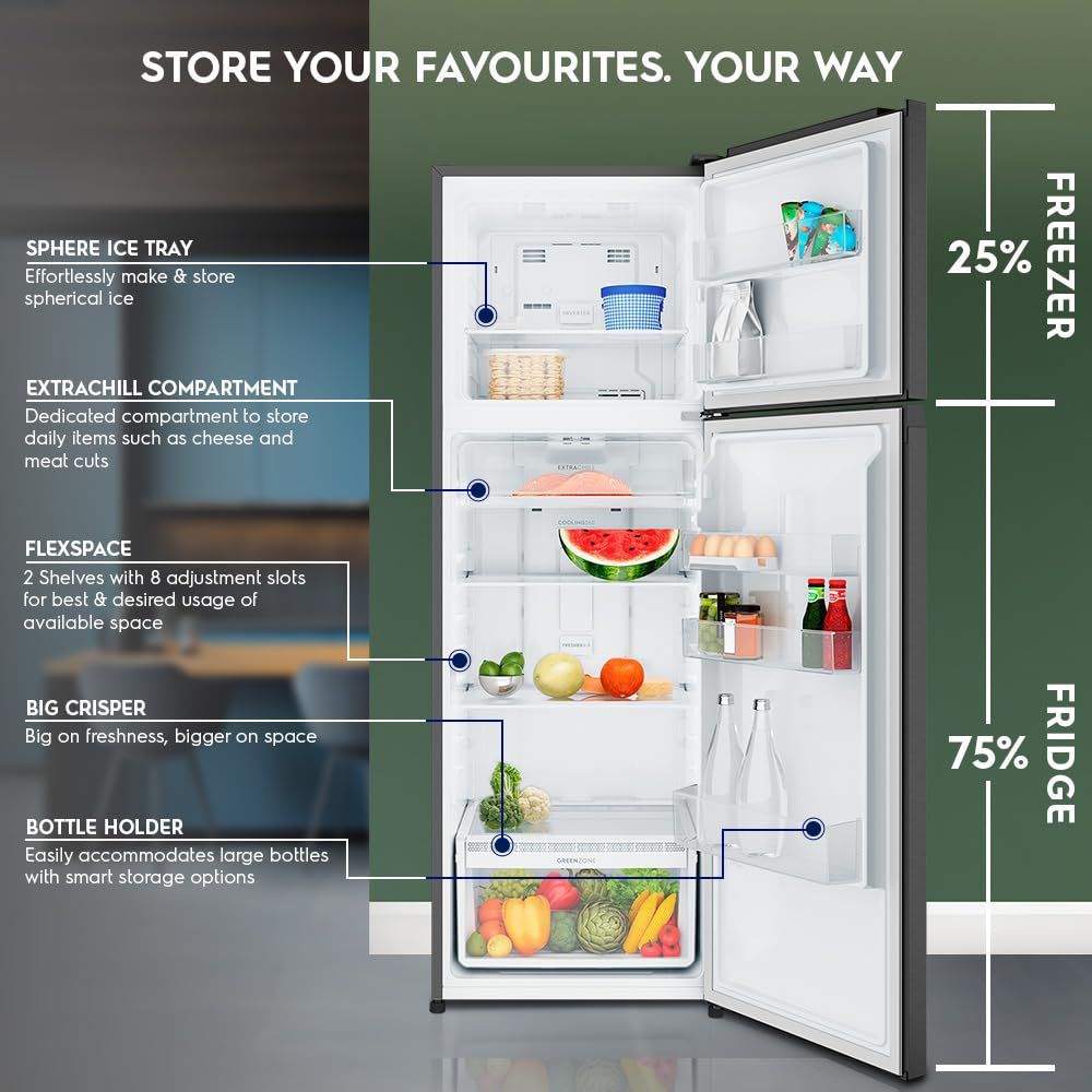 Electrolux 700 Series 341 Litres 1 Star Frost Free Double Door Refrigerator with AI AutoSense (ETM3400L-B, Matt Charcoal Black)_9