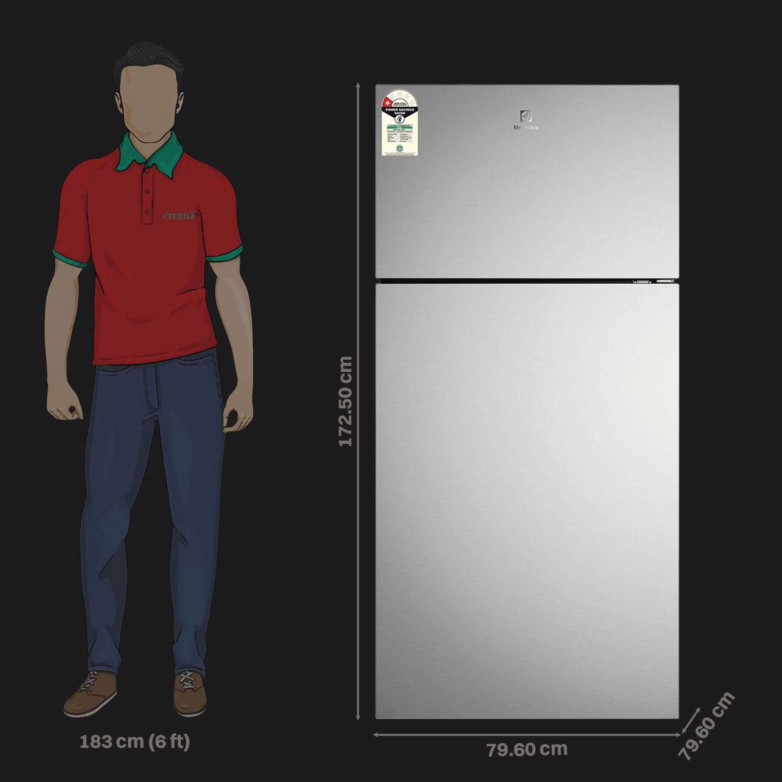Electrolux 700 Series 503 Litres 1 Star Frost Free Double Door Refrigerator with AI AutoSense (ETM5002C-S, Steel)_2