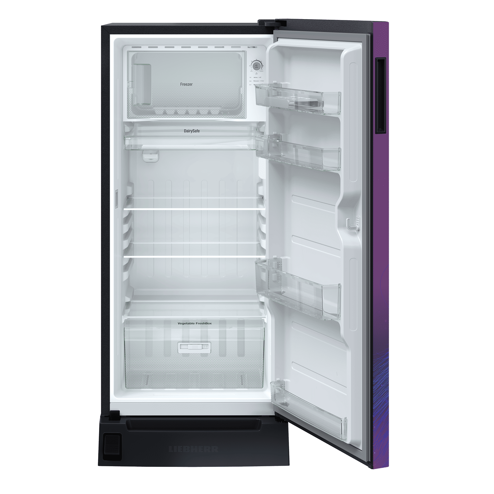 LIEBHERR Cluster 3 191 Litres 3 Star Direct Cool Single Door Refrigerator with Antibacterial Gasket (DFPpsC 1931, Purple Strings)_4