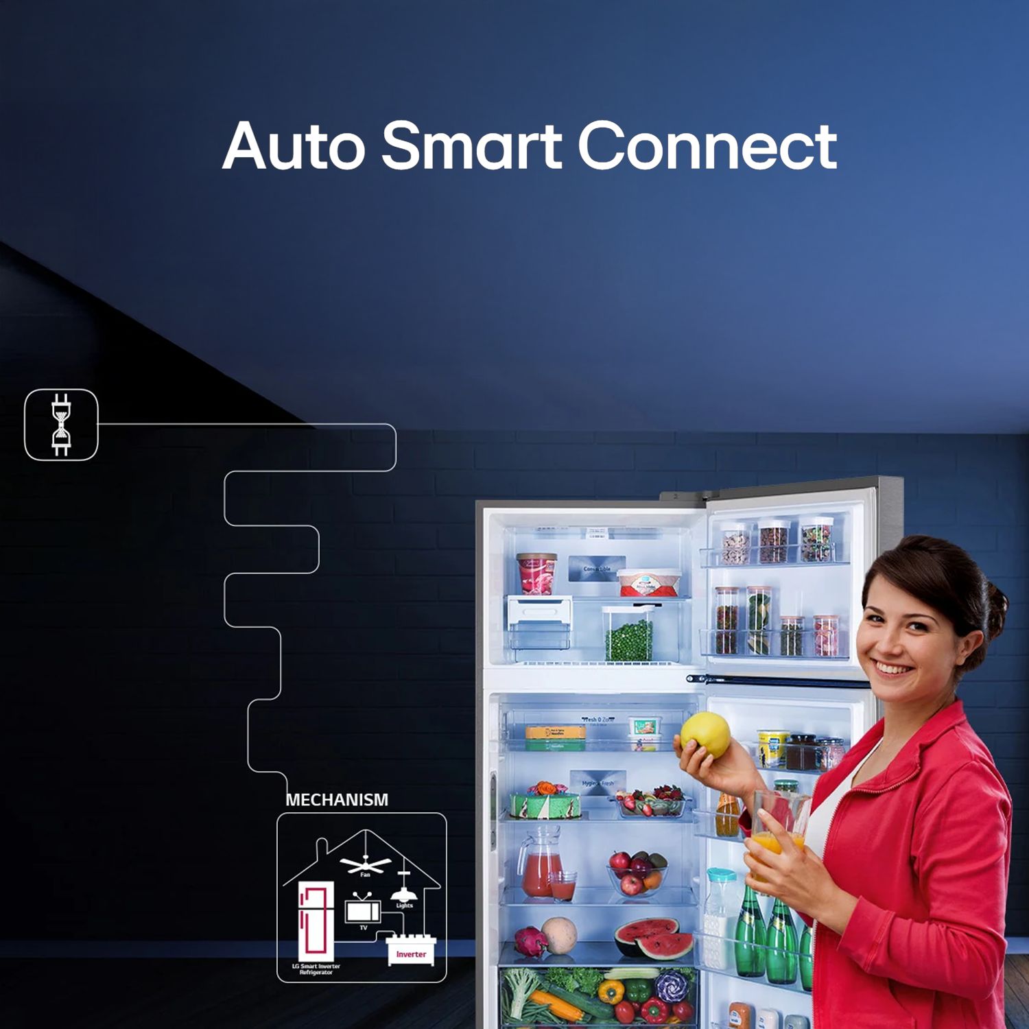 LG 343 Litres 2 Star Frost Free Double Door Convertible Refrigerator with Smart Diagnosis (GL-S382SBMY, Black Mirror)_16