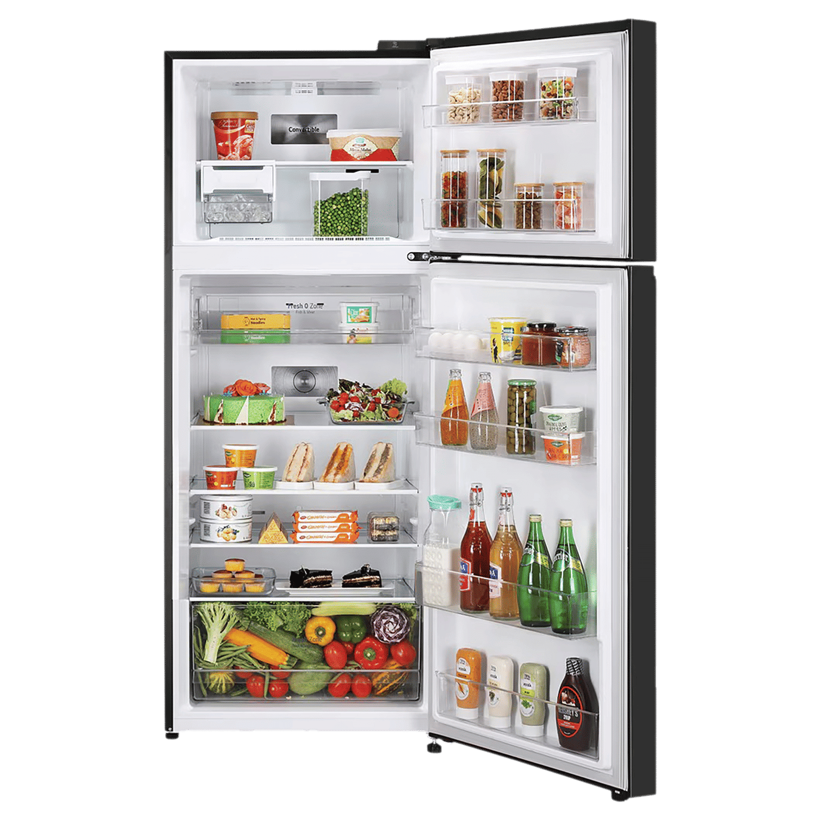 LG 398 Litres 2 Star Frost Free Double Door Convertible Refrigerator with Smart Diagnosis (GL-S422SBMY, Black Mirror)_4