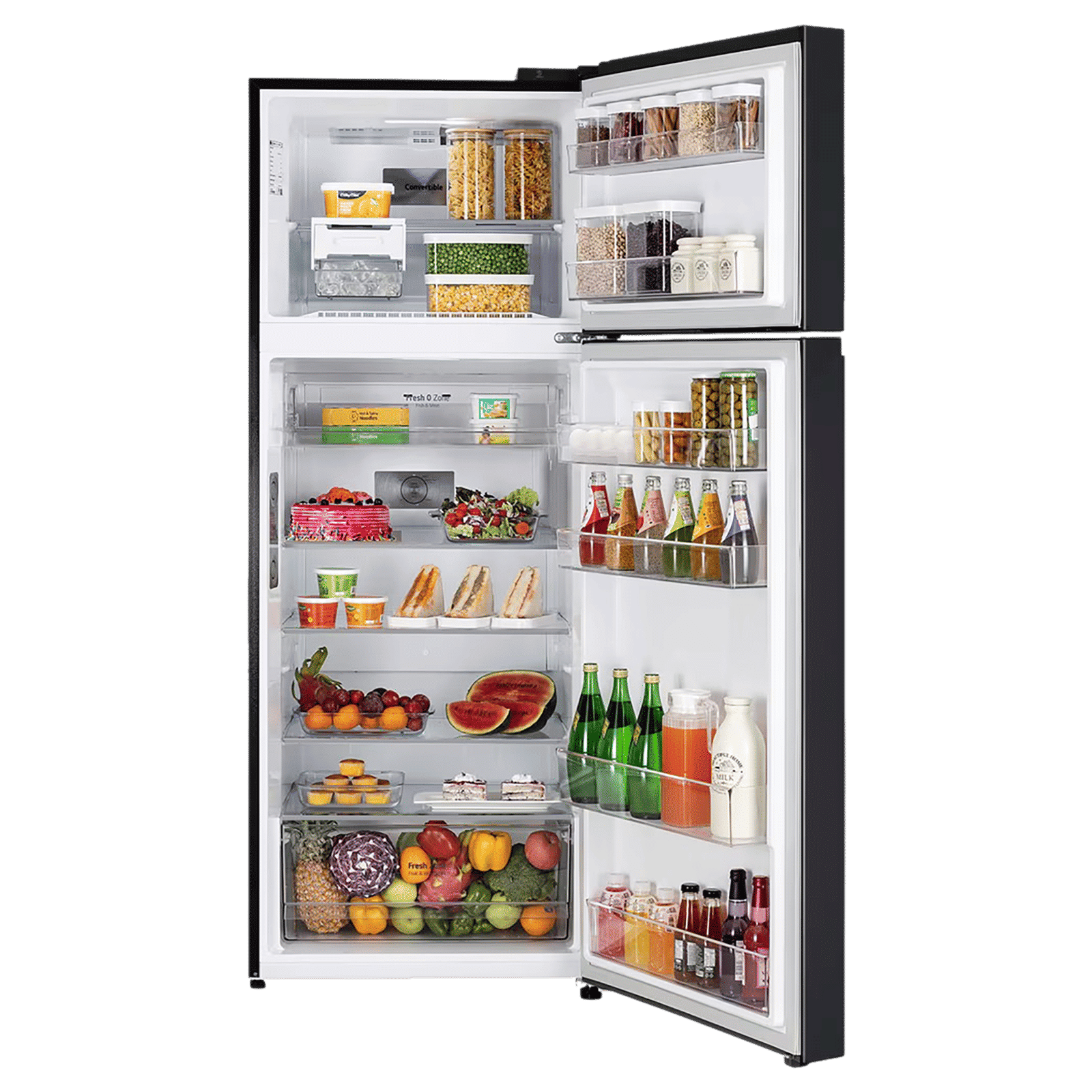 LG 466 Litres 2 Star Frost Free Double Door Convertible Refrigerator with Smart Diagnosis (GL-T492EBMY, Black Mirror)_4