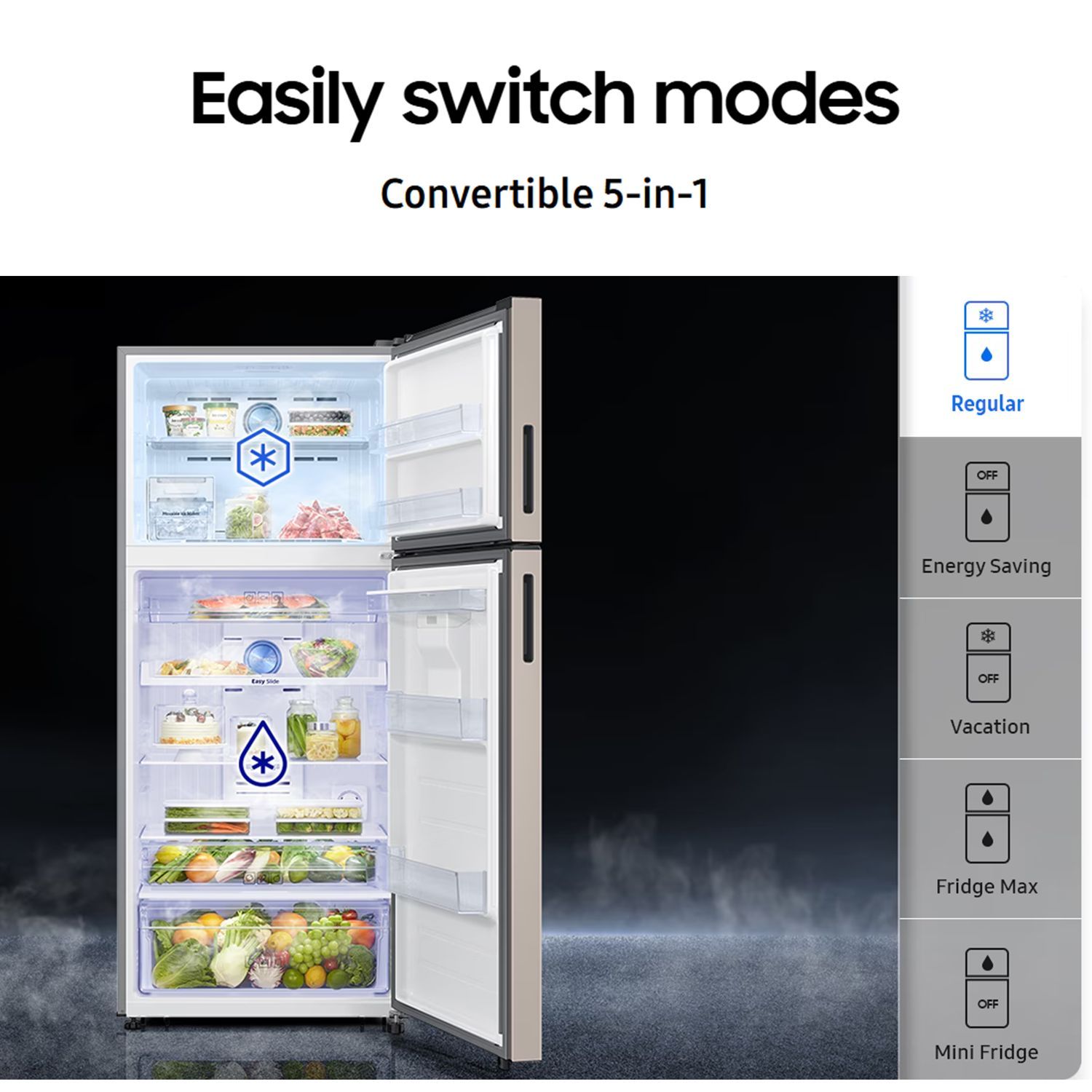 SAMSUNG DG Series 530 Litres 1 Star Frost Free Double Door Smart Wifi Enabled Refrigerator with Bespoke AI (RT56DG7A6AB1TL, Black Matt)_9