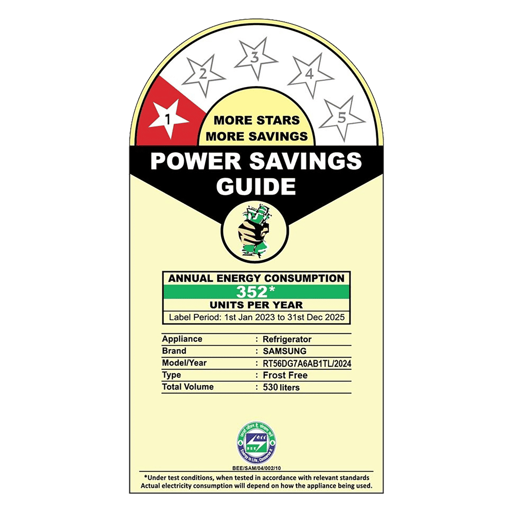 SAMSUNG DG Series 530 Litres 1 Star Frost Free Double Door Smart Wifi Enabled Refrigerator with Bespoke AI (RT56DG7A6AB1TL, Black Matt)_2