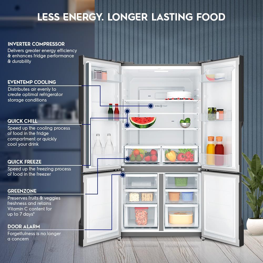 Electrolux 700 Series 564 Litres Frost Free French Door Refrigerator with Electronic Touch Control (EQE5600B-B, Matte Black)_13