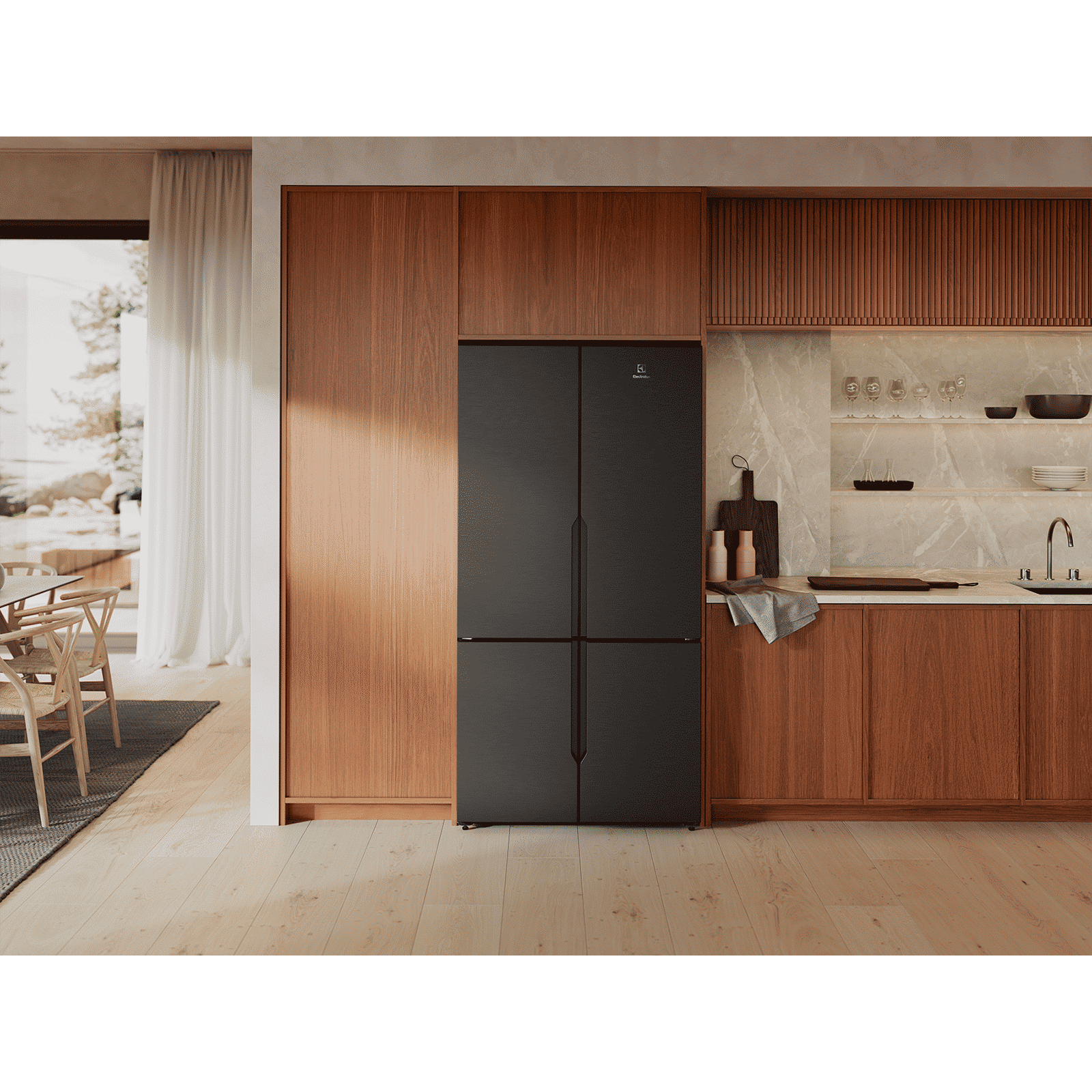 Electrolux 700 Series 564 Litres Frost Free French Door Refrigerator with Electronic Touch Control (EQE5600B-B, Matte Black)_9