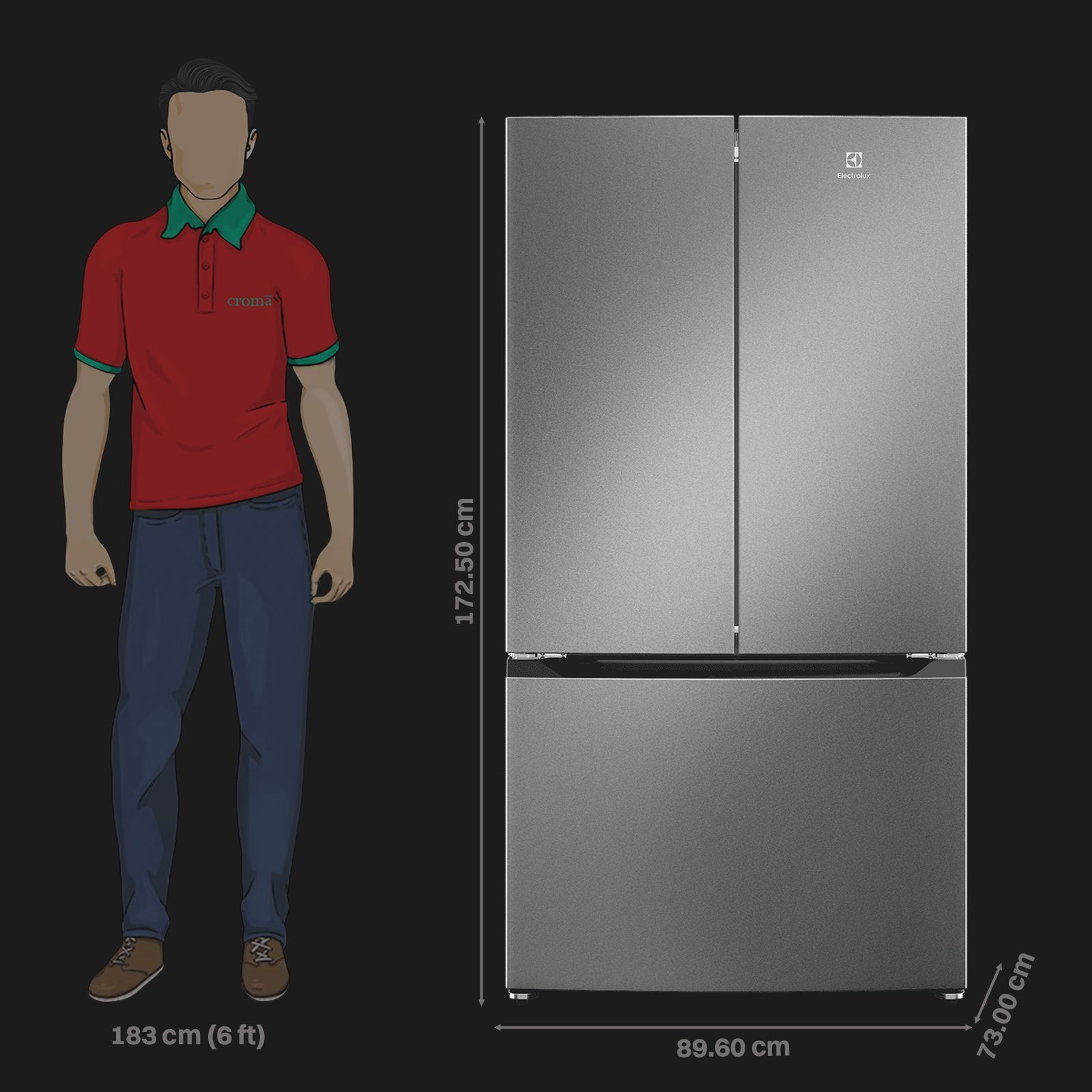 Electrolux 600 Series 565 Litres 4 Star Frost Free French Door Refrigerator with Electronic Touch Control (EHE5600D-S, Stainless Look Like)_3
