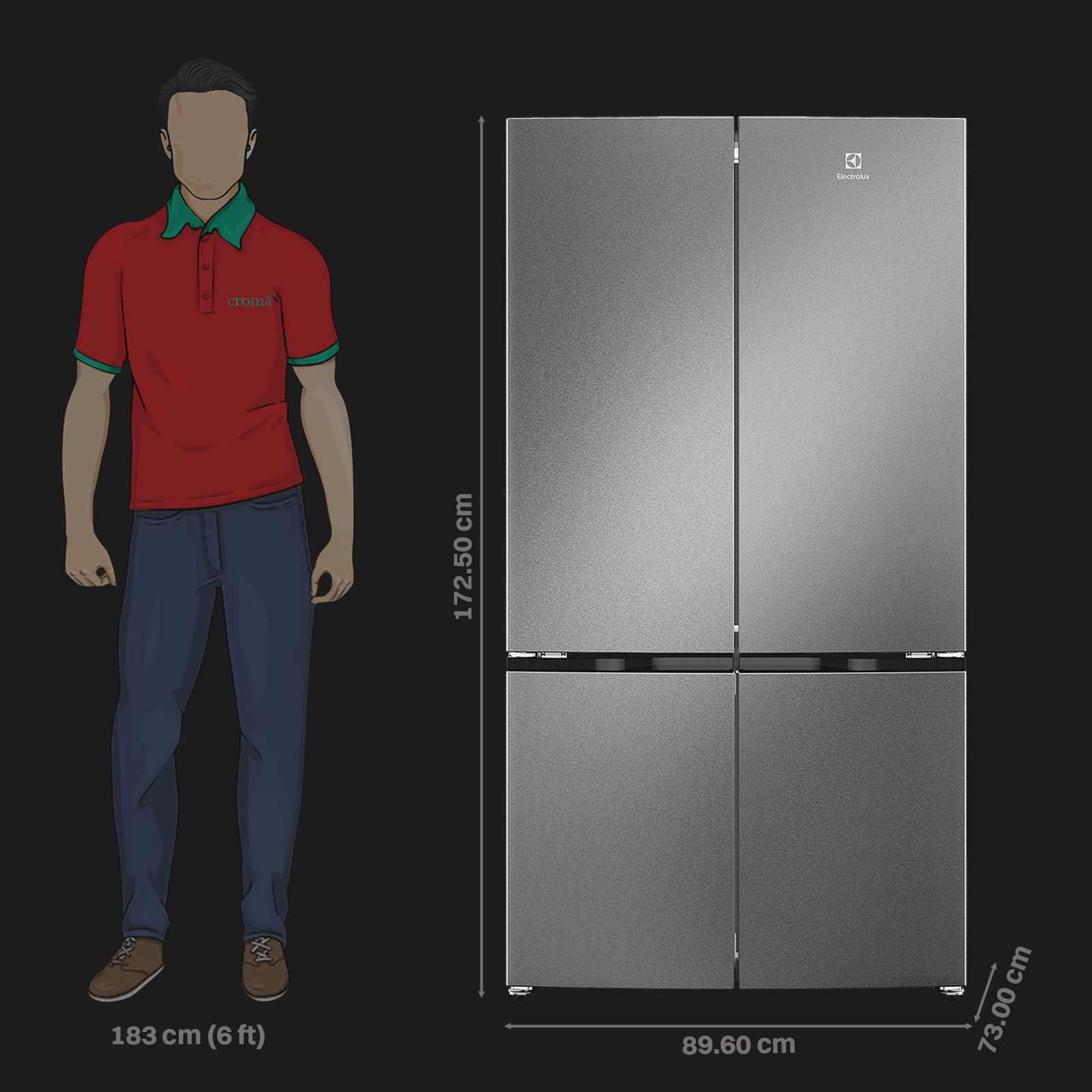 Electrolux 600 Series 547 Litres 4 Star Frost Free French Door Refrigerator with Electronic Touch Control (EQE5400D-S, Stainless Look Like)_3