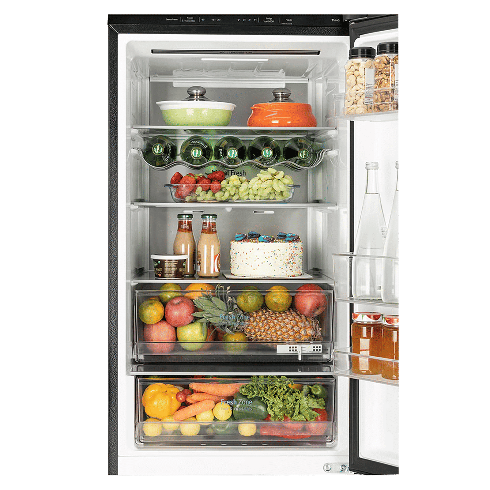 LG 340 Litres 3 Star Frost Free Double Door Bottom Mount Convertible Refrigerator with Smart Diagnosis (GL-B382EBMX, Black Mirror)_12
