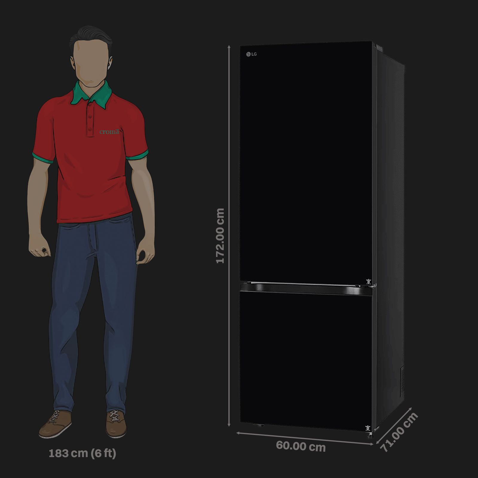 LG 340 Litres 3 Star Frost Free Double Door Bottom Mount Convertible Refrigerator with Smart Diagnosis (GL-B382EBMX, Black Mirror)_2