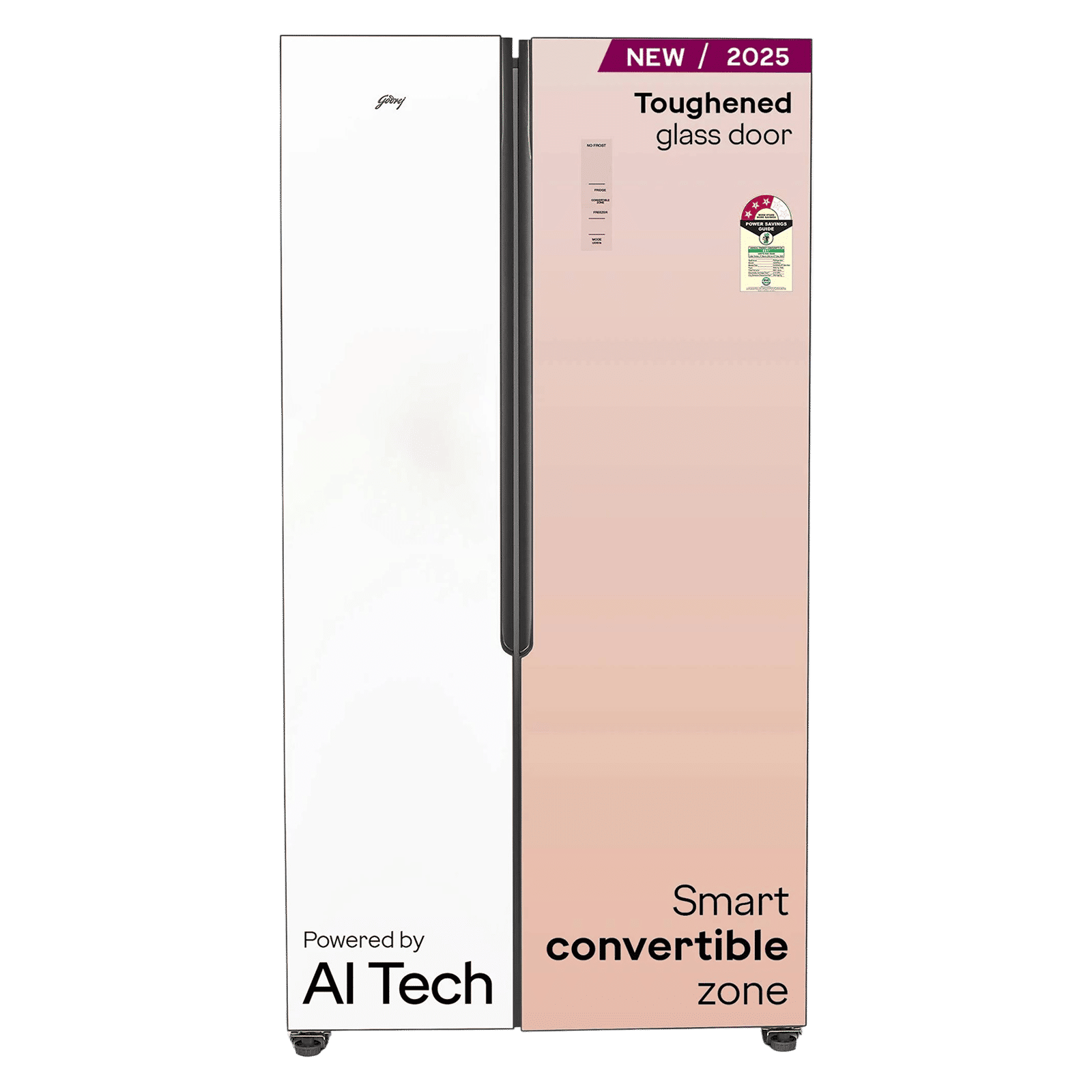 Godrej 600 Litres 3 Star Frost Free Side by Side Refrigerator with Powered By AI (RS EONVELVET 646C RIT, Opera Rose)_1