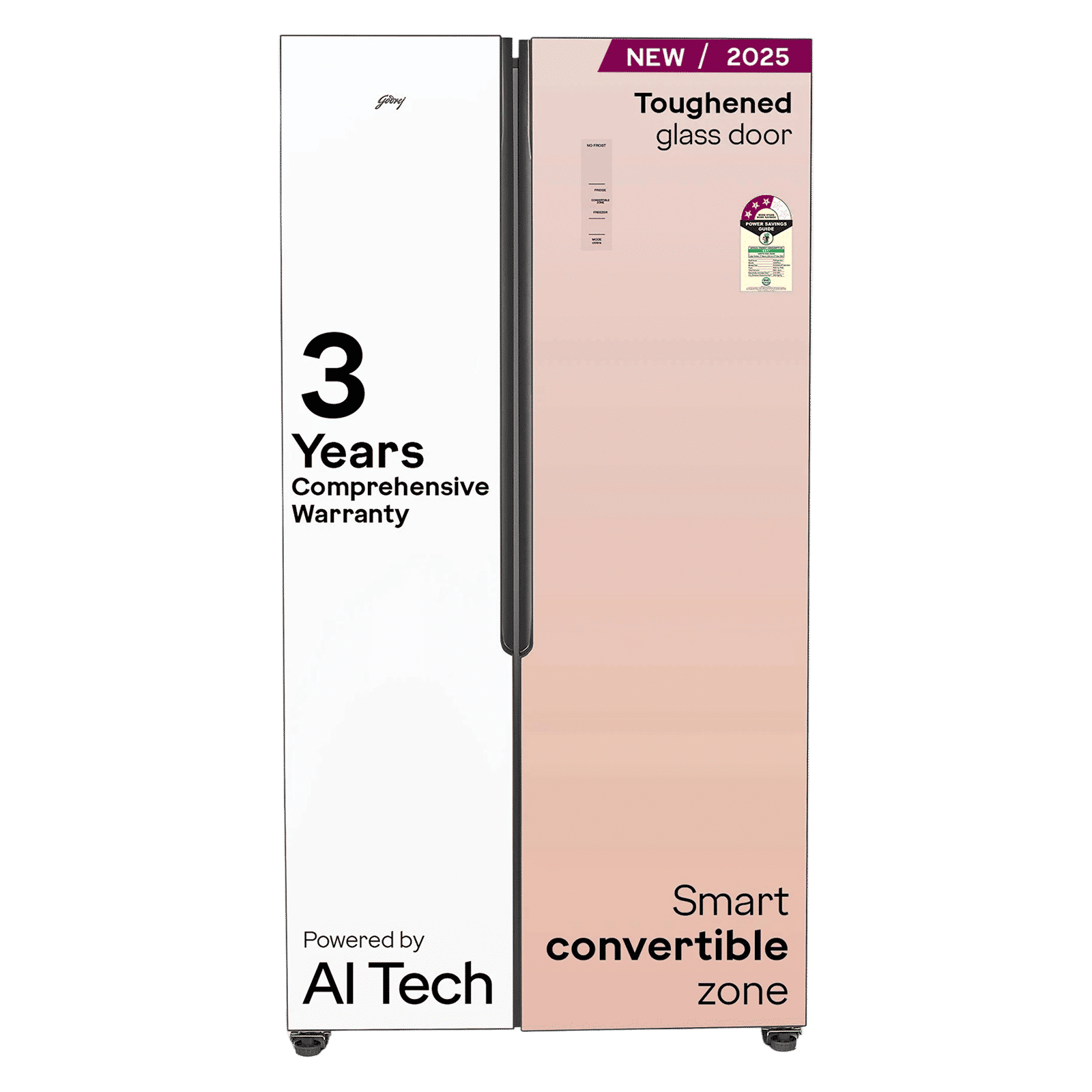 Godrej 600 Litres 3 Star Frost Free Side by Side Refrigerator with Powered By AI (RS EONVELVET 646C RIT, Opera Rose) Godrej 600 Litres 3 Star Frost Free Side by Side Refrigerator with Powered By AI (RS EONVELVET 646C RIT, Opera Rose)_1
