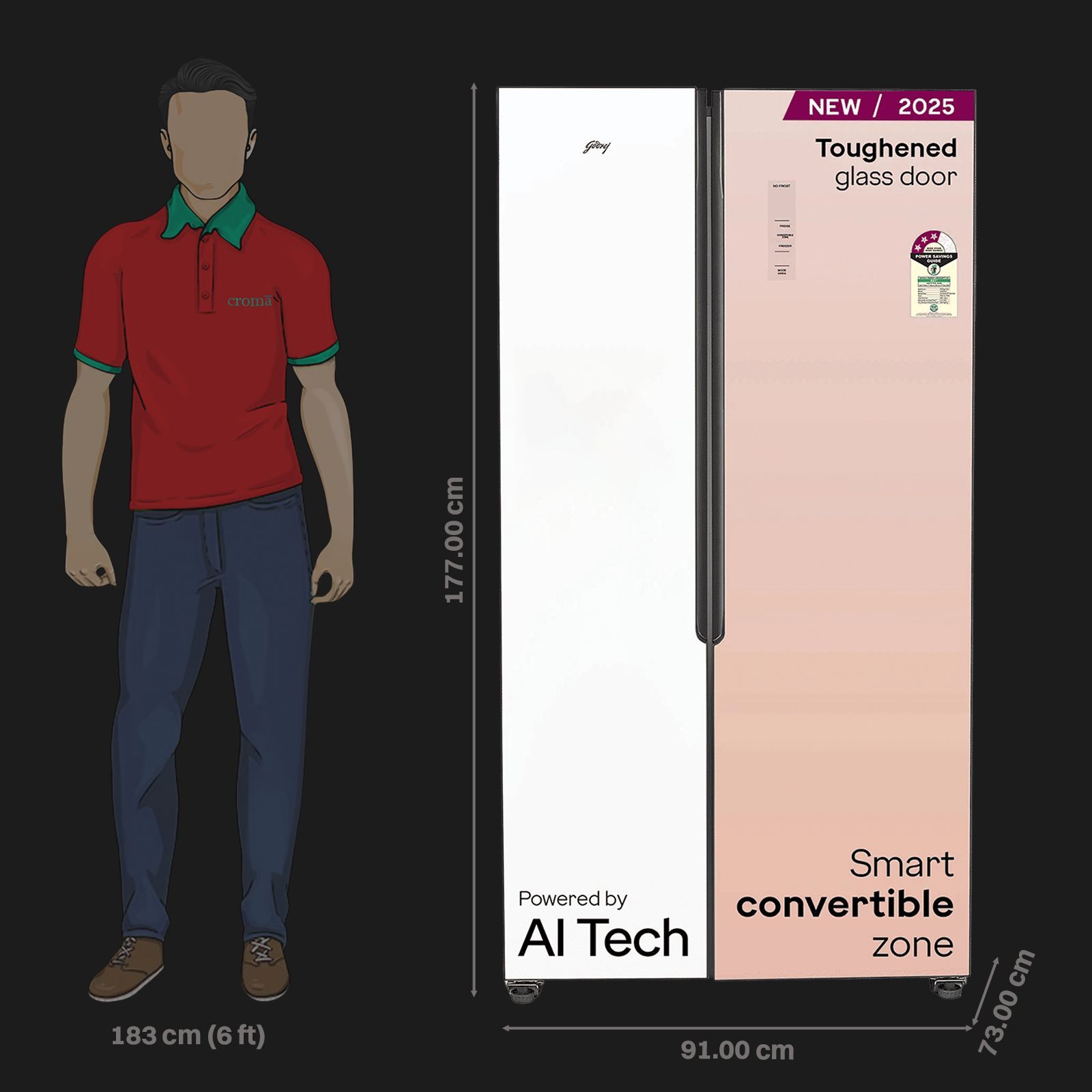 Godrej 600 Litres 3 Star Frost Free Side by Side Refrigerator with Powered By AI (RS EONVELVET 646C RIT, Opera Rose)_2