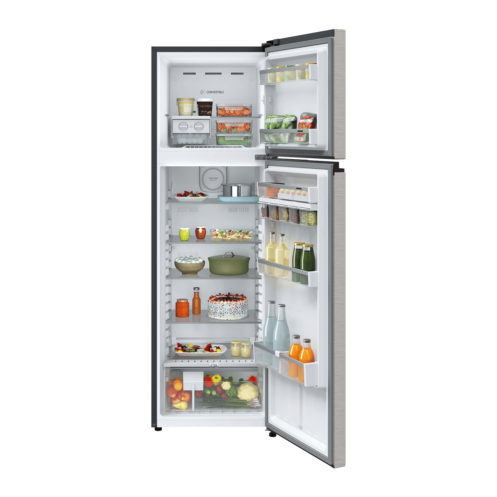 Liebherr Cluster 3 316 Litres 2 Star Frost Free Double Door Convertible Refrigerator with Duo Cooling Technology (TVHgsB 3131, Grey Steel)_3