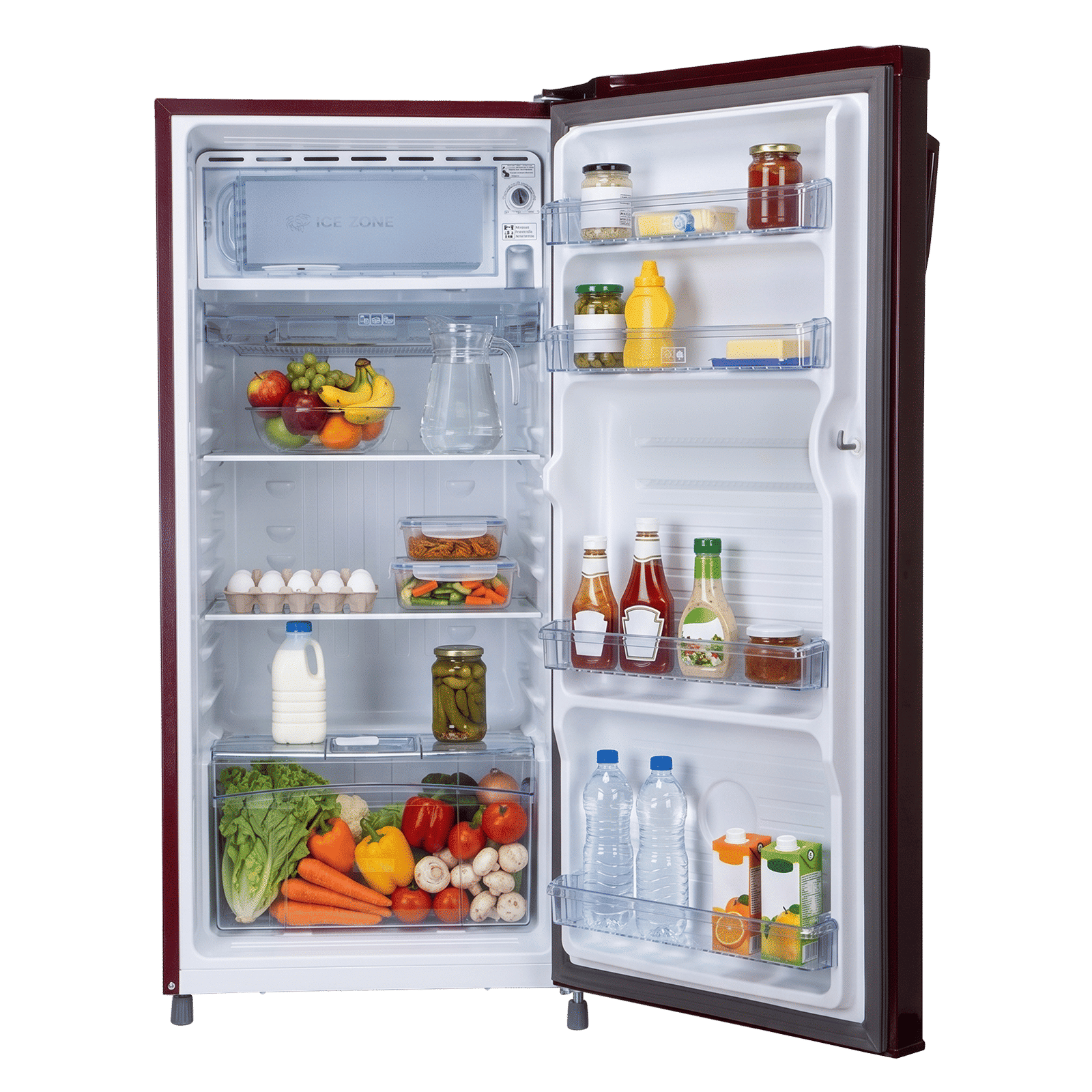 Croma 185 Litres 2 Star Direct Cool Single Door Refrigerator with Anti Fungal Gasket (Wine Floral) Croma 185 Litres 2 Star Direct Cool Single Door Refrigerator with Anti Fungal Gasket (Wine Floral)_4
