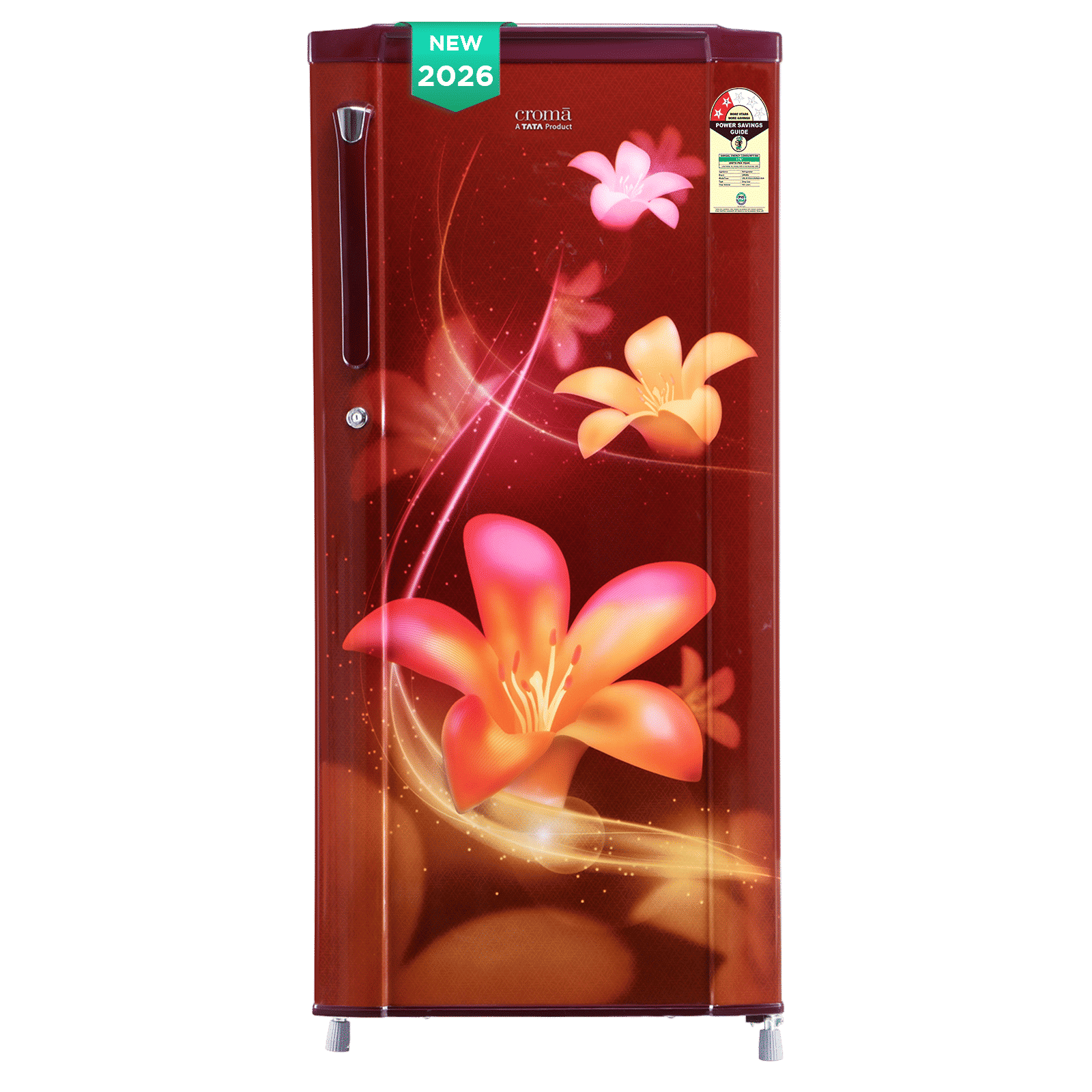 Croma 185 Litres 2 Star Direct Cool Single Door Refrigerator with Anti Fungal Gasket (Red Erika) Croma 185 Litres 2 Star Direct Cool Single Door Refrigerator with Anti Fungal Gasket (Red Erika)_1