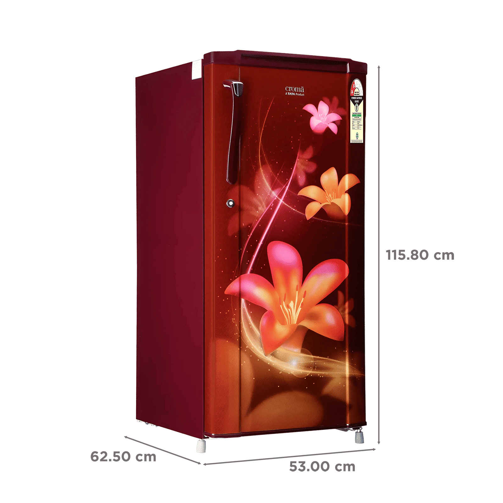Croma 185 Litres 2 Star Direct Cool Single Door Refrigerator with Anti Fungal Gasket (Red Erika) Croma 185 Litres 2 Star Direct Cool Single Door Refrigerator with Anti Fungal Gasket (Red Erika)_3