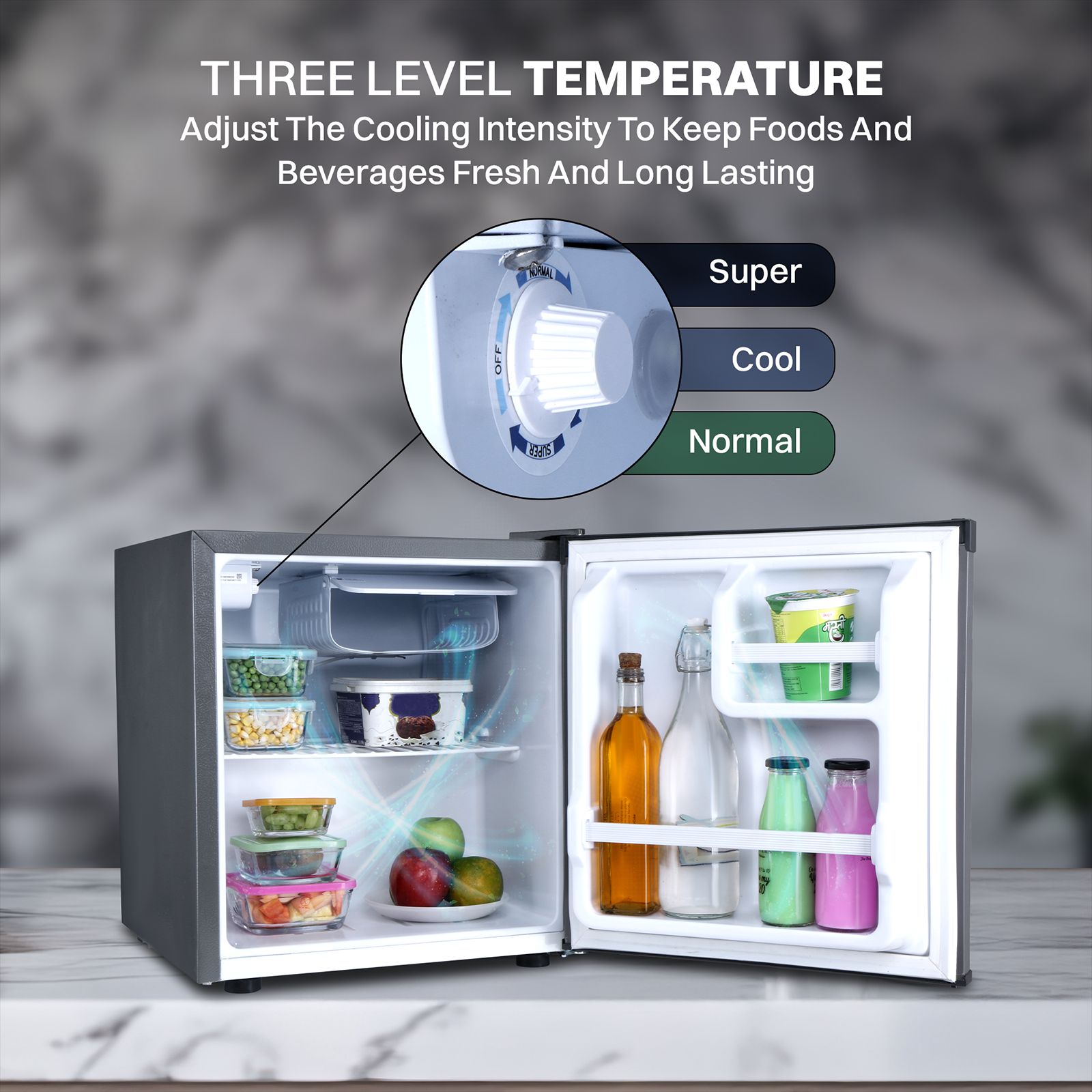 Croma 45 Litres 2 Star Direct Cool Single Door Mini Refrigerator with Anti Fungal Gasket (Gray)_7