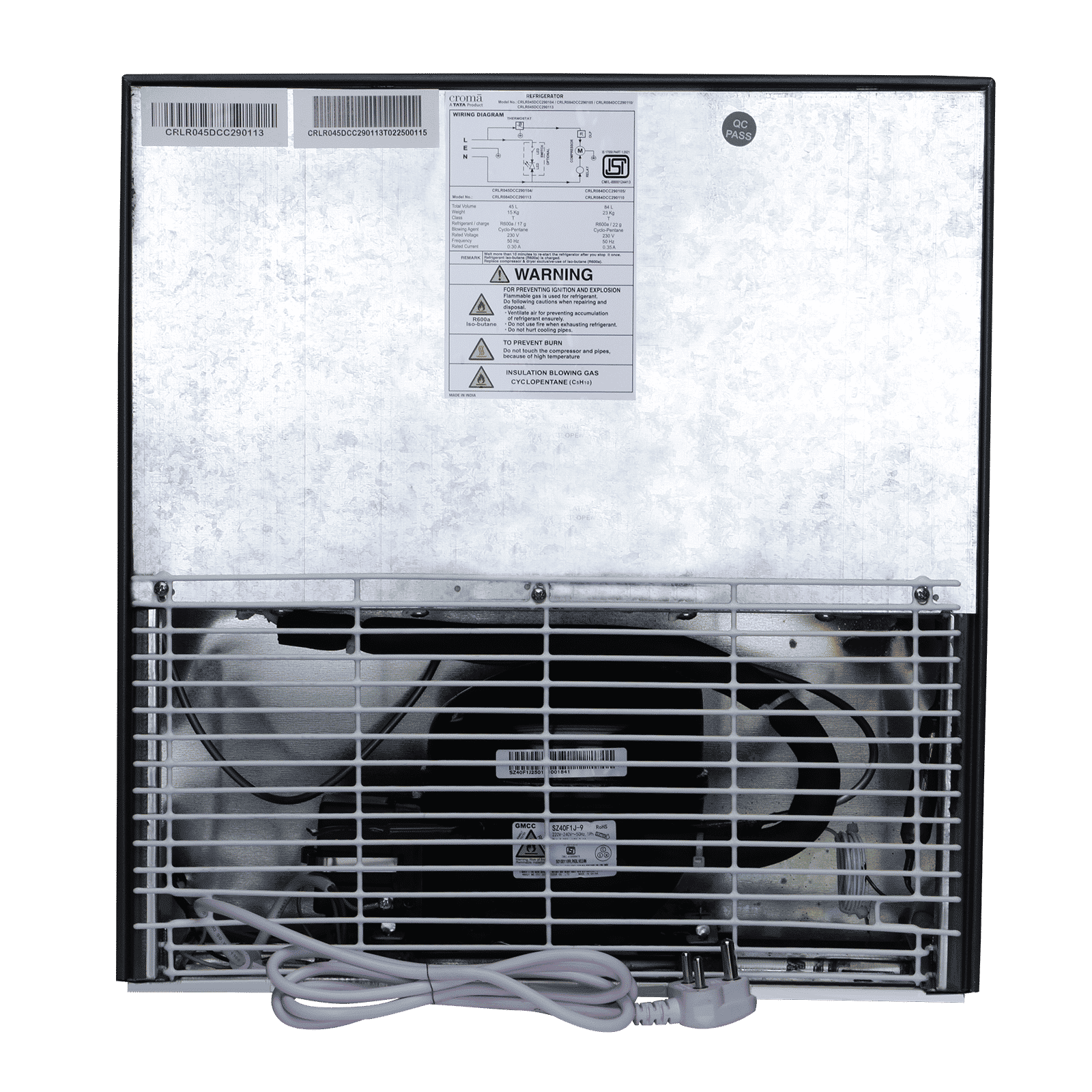 Croma 45 Litres 2 Star Direct Cool Single Door Refrigerator with Anti Fungal Gasket (Gray)_7