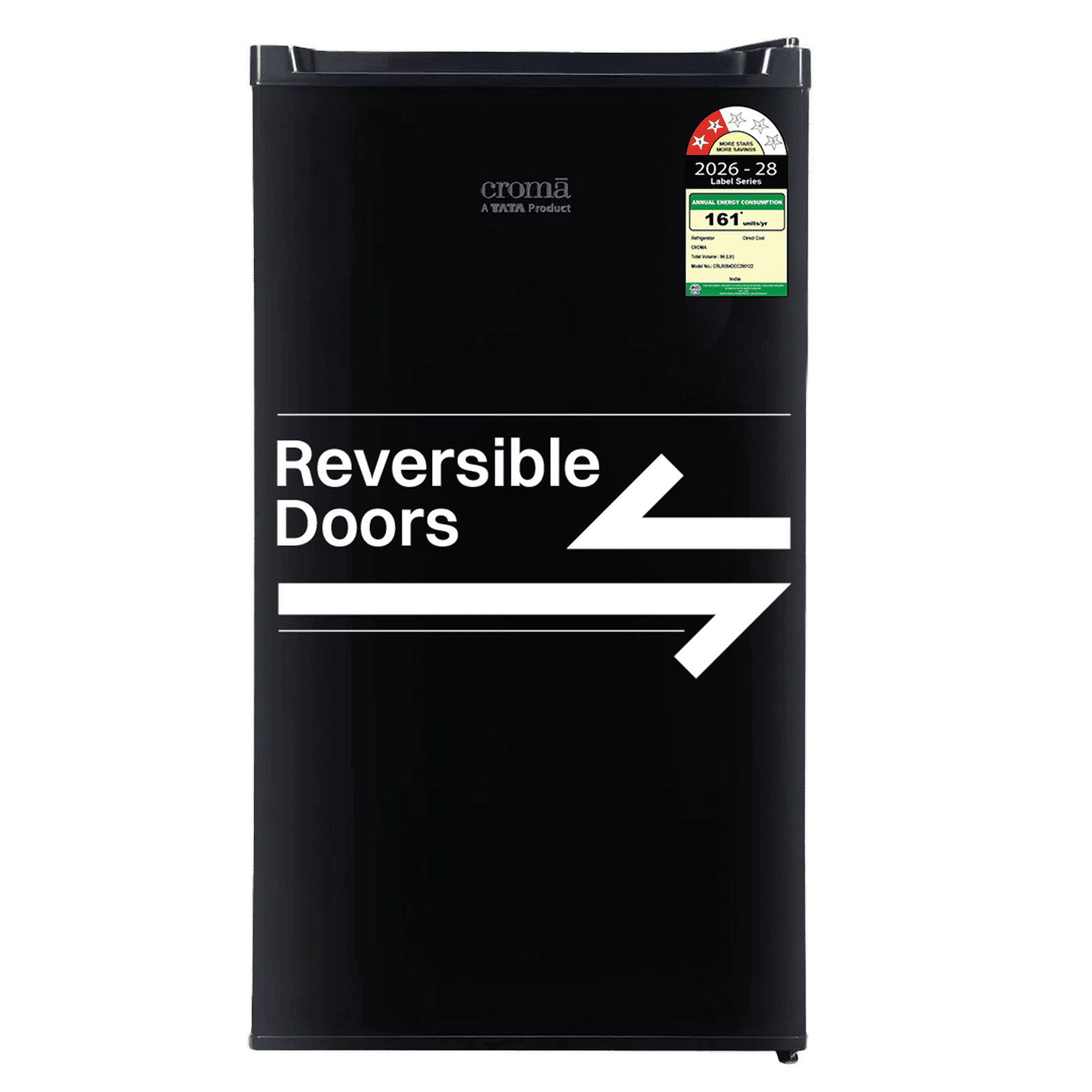 Croma 84 Litres 2 Star Direct Cool Single Door Refrigerator with Anti Fungal Gasket (Black)_1