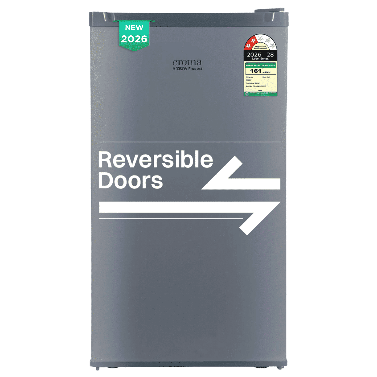 Croma 84 Litres 2 Star Direct Cool Single Door Refrigerator with Anti Fungal Gasket (Grey) Croma 84 Litres 2 Star Direct Cool Single Door Refrigerator with Anti Fungal Gasket (Grey)_1