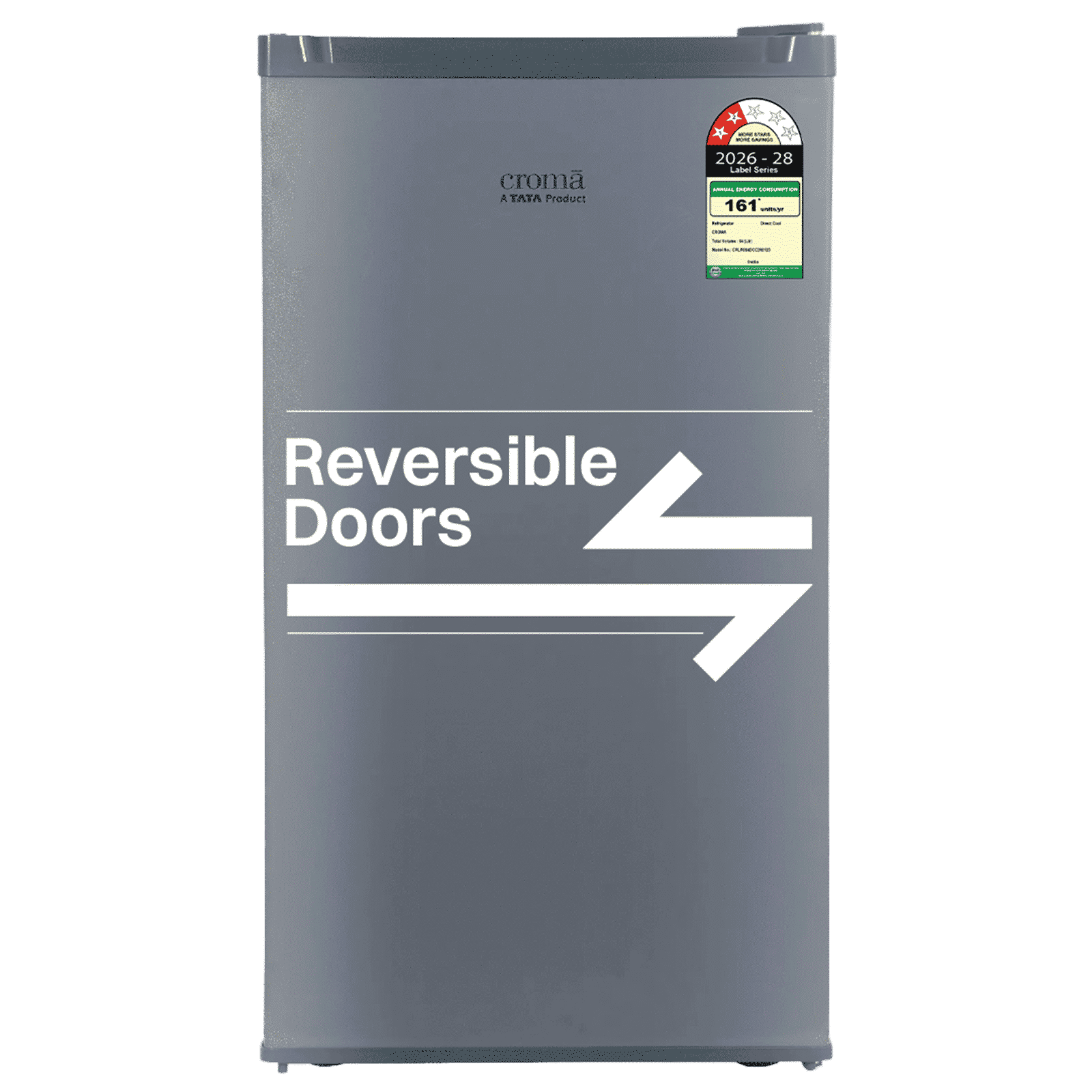 Croma 84 Litres 2 Star Direct Cool Single Door Refrigerator with Anti Fungal Gasket (Gray) Croma 84 Litres 2 Star Direct Cool Single Door Refrigerator with Anti Fungal Gasket (Gray)_1