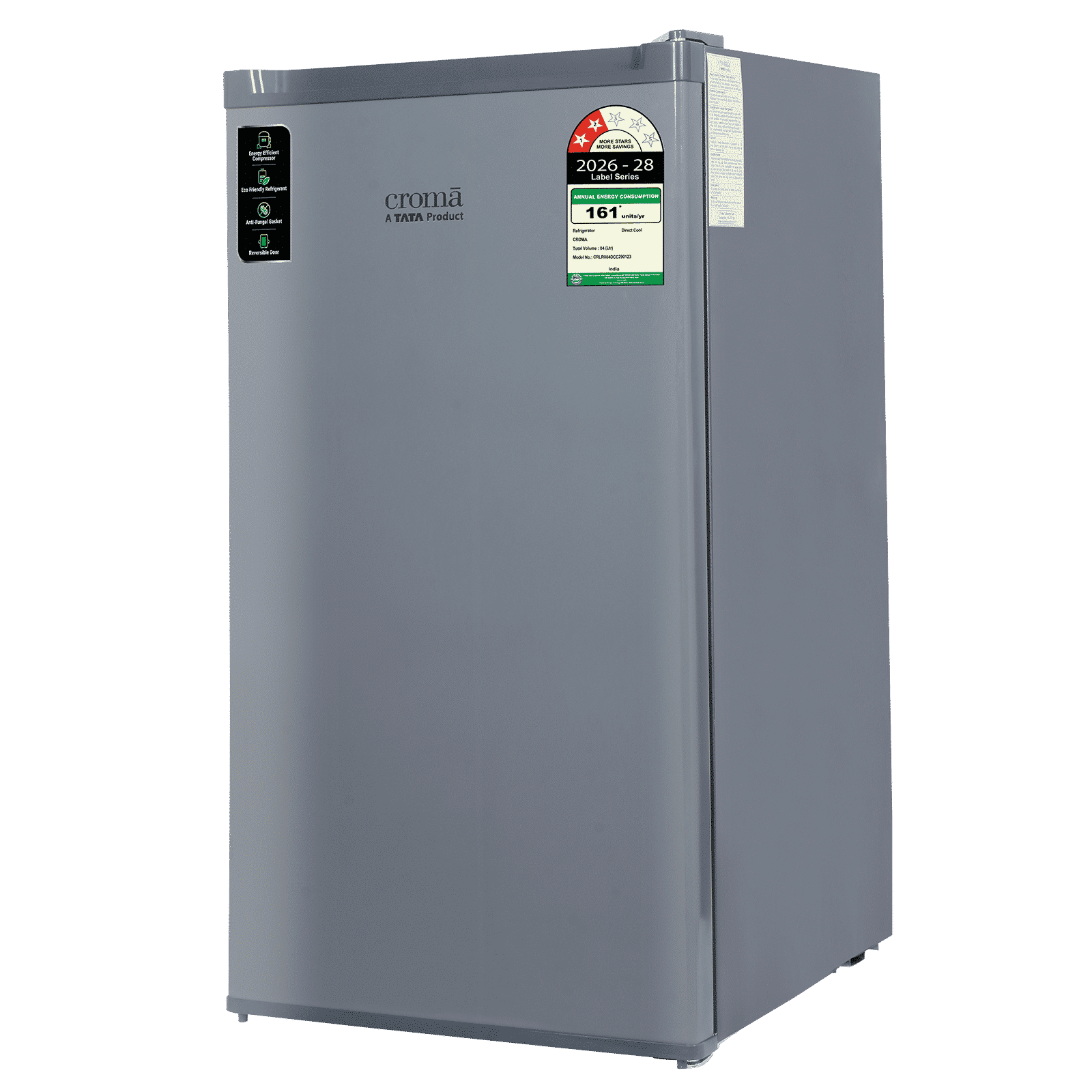 Croma 84 Litres 2 Star Direct Cool Single Door Refrigerator with Anti Fungal Gasket (Gray) Croma 84 Litres 2 Star Direct Cool Single Door Refrigerator with Anti Fungal Gasket (Gray)_11