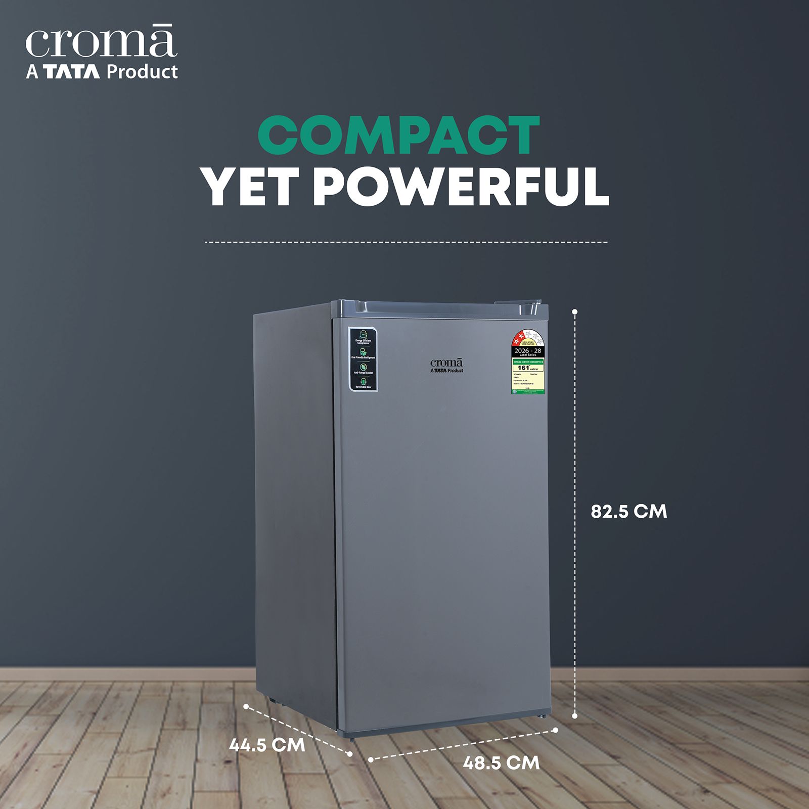 Croma 84 Litres 2 Star Direct Cool Single Door Refrigerator with Anti Fungal Gasket (Gray) Croma 84 Litres 2 Star Direct Cool Single Door Refrigerator with Anti Fungal Gasket (Gray)_6