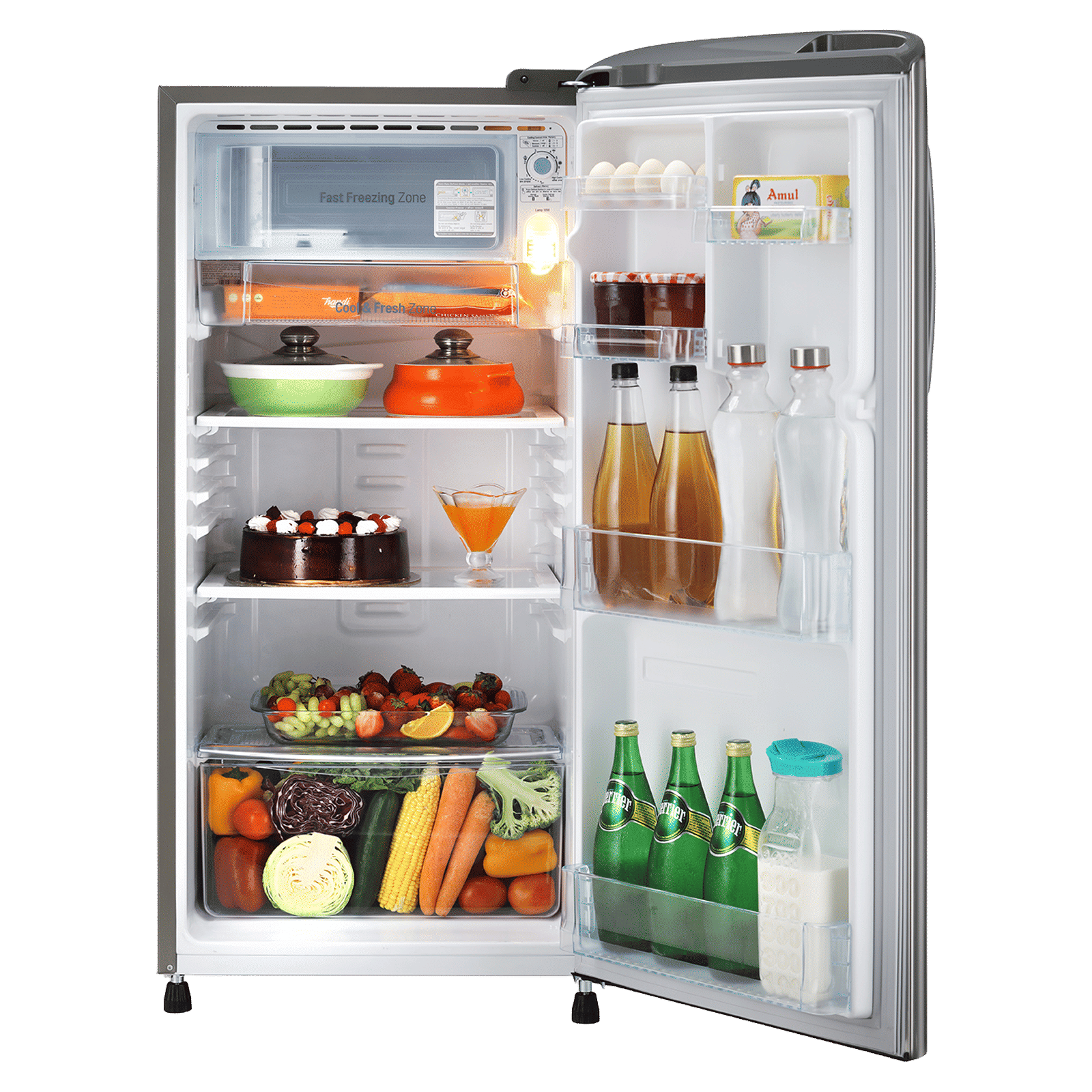 LG 185 Litres 3 Star Direct Cool Single Door Refrigerator with Smart Inverter Compressor (GLD1936YAPZ, Shiny Steel)_9