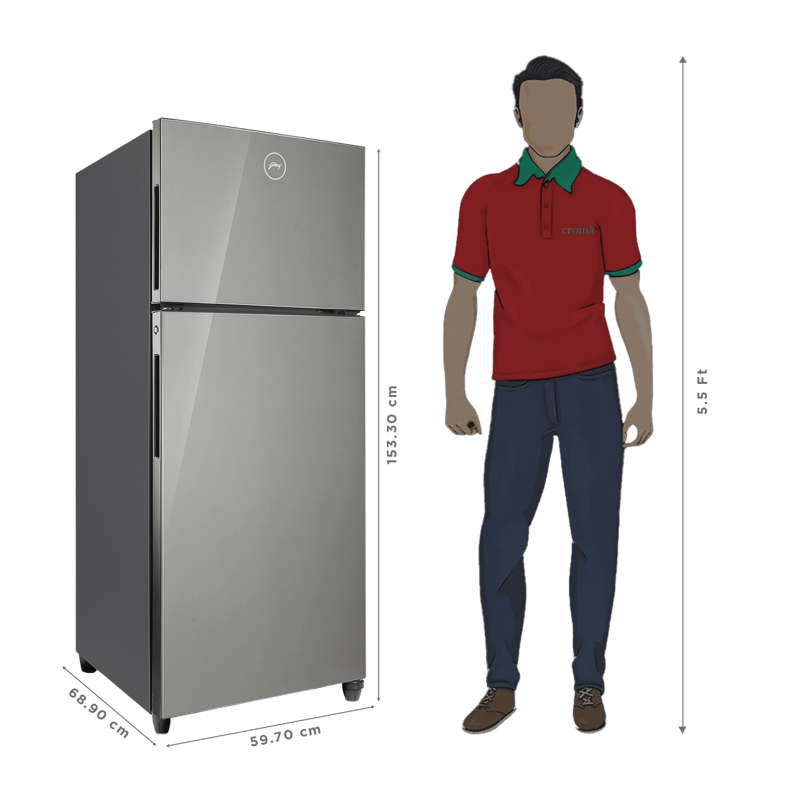 Godrej Eon Alpha 238 Litres 2 Star Frost Free Double Door Refrigerator with Nano Shield Technology (RT EONALPHA 270BN RI ST GL, Steel Grey) (2026 Model)_3