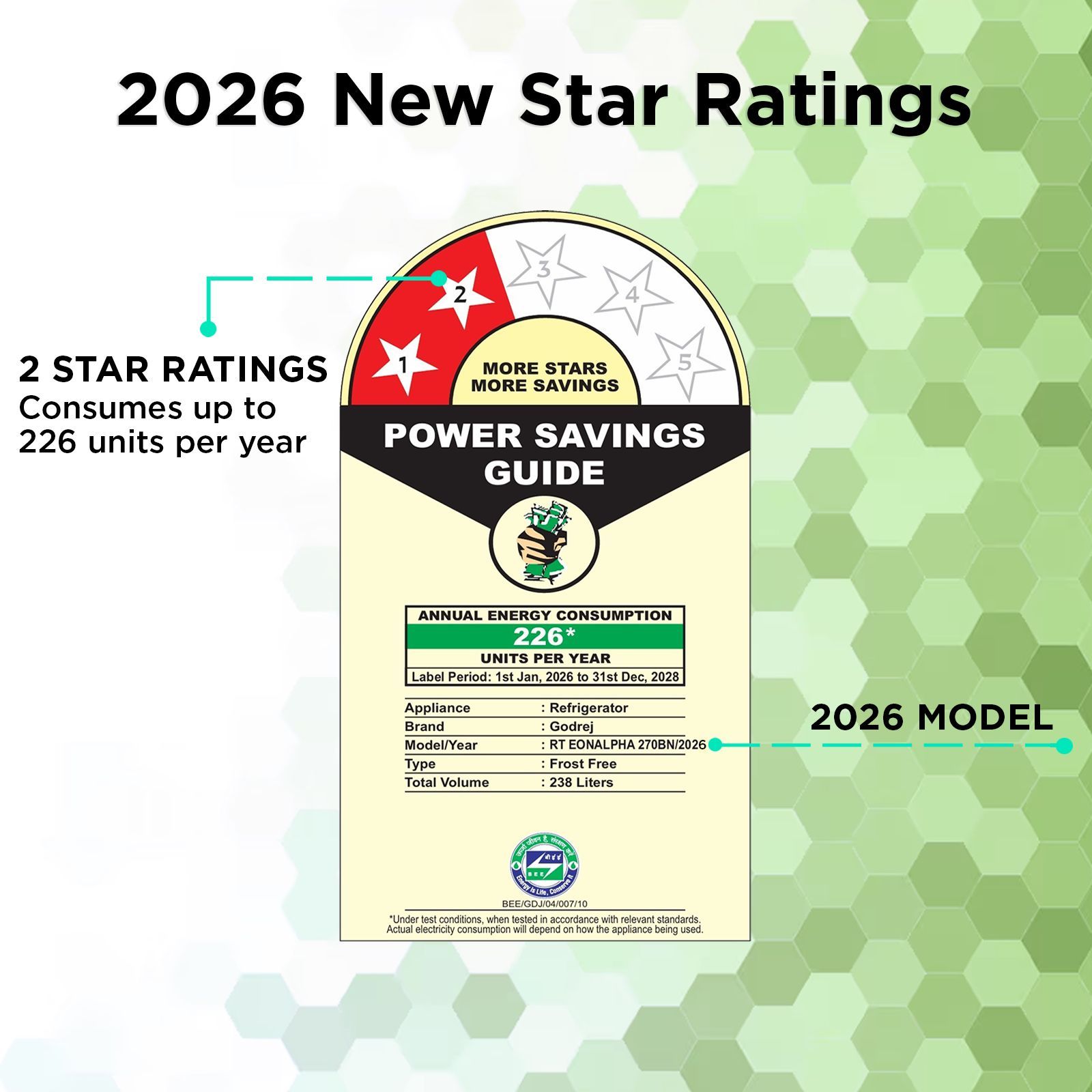 Godrej Eon Alpha 238 Litres 2 Star Frost Free Double Door Refrigerator with Nano Shield Technology (RT EONALPHA 270BN RI ST GL, Steel Grey) (2026 Model) Godrej Eon Alpha 238 Litres 2 Star Frost Free Double Door Refrigerator with Nano Shield Technology (RT EONALPHA 270BN RI ST GL, Steel Grey) (2026 Model)_2