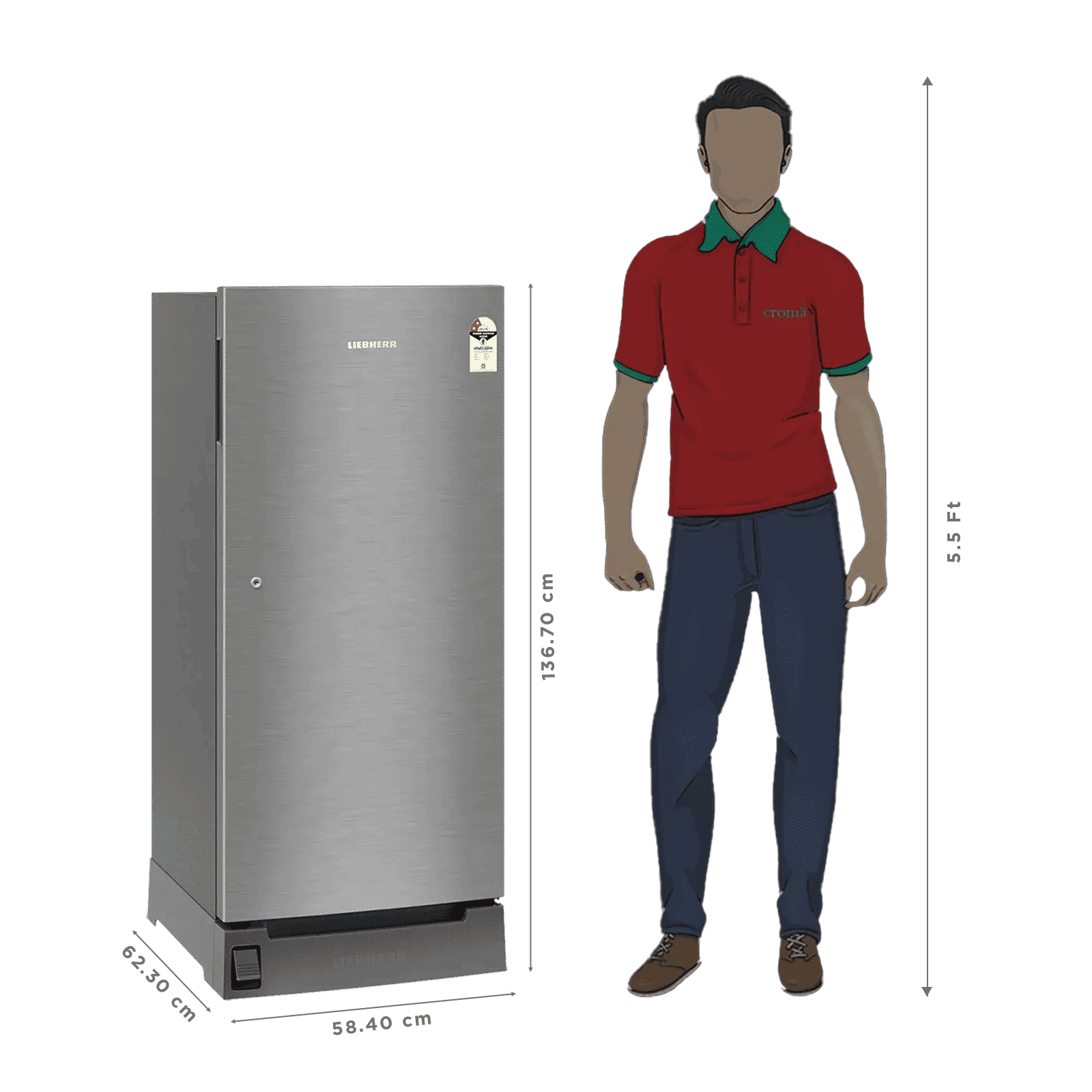 LIEBHERR Plus 191 Litres 2 Star Direct Cool Single Door Refrigerator with Hands-free Opening (DFPsiB 1931, Grey) (2026 Model) (2026 Model) LIEBHERR Plus 191 Litres 2 Star Direct Cool Single Door Refrigerator with Hands-free Opening (DFPsiB 1931, Grey) (2026 Model) (2026 Model)_3