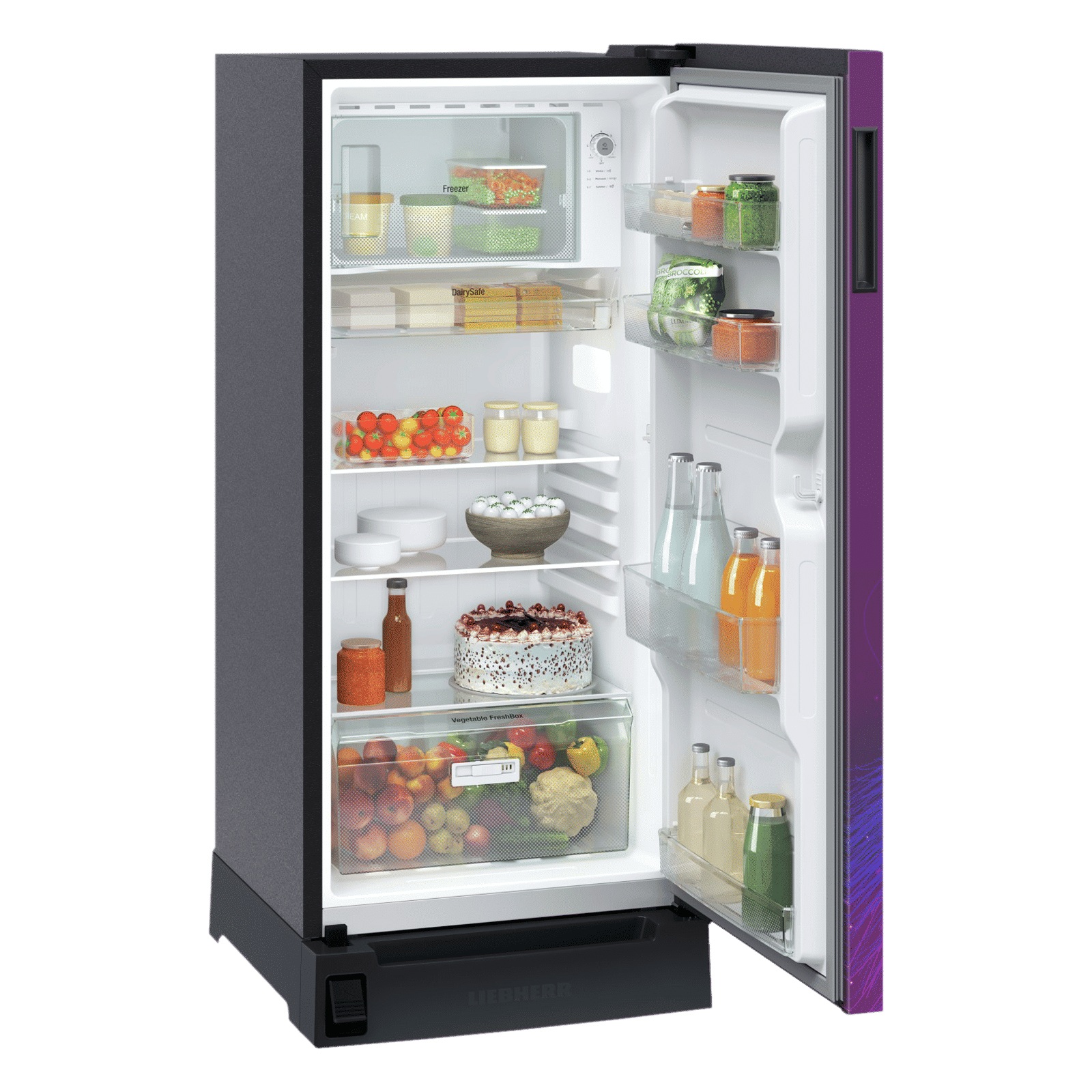 LIEBHERR Plus 191 Litres 3 Star Direct Cool Single Door Refrigerator with Hands-free Opening (DFPpsC 1931, Purple Strings)_5