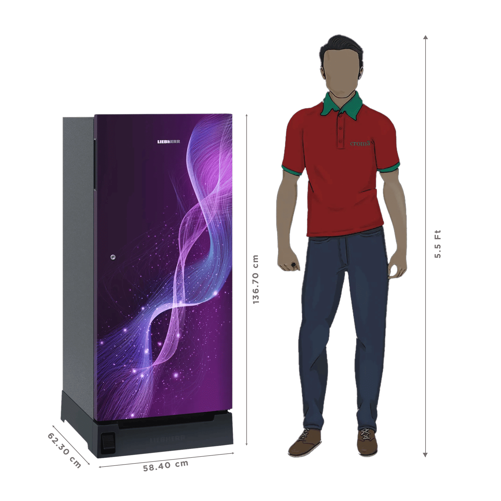 LIEBHERR Plus 191 Litres 3 Star Direct Cool Single Door Refrigerator with Hands-free Opening (DFPpsC 1931, Purple Strings) (2026 Model) (2026 Model) LIEBHERR Plus 191 Litres 3 Star Direct Cool Single Door Refrigerator with Hands-free Opening (DFPpsC 1931, Purple Strings) (2026 Model) (2026 Model)_3