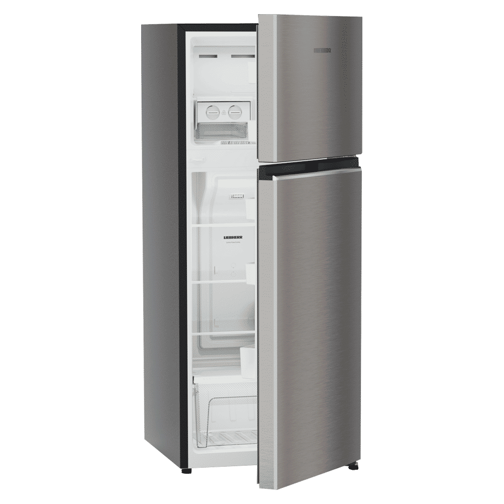 LIEBHERR Pure 225 Litres 2 Star Frost Free Double Door Refrigerator with Central Power Cooling Technology (TCHgsB 2411, Grey Steel)_5