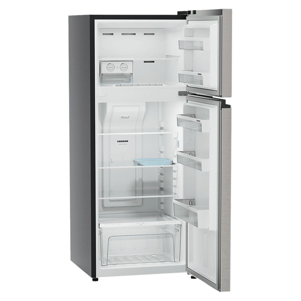 LIEBHERR Pure 225 Litres 2 Star Frost Free Double Door Refrigerator with Central Power Cooling Technology (TCHgsB 2411, Grey Steel)_6