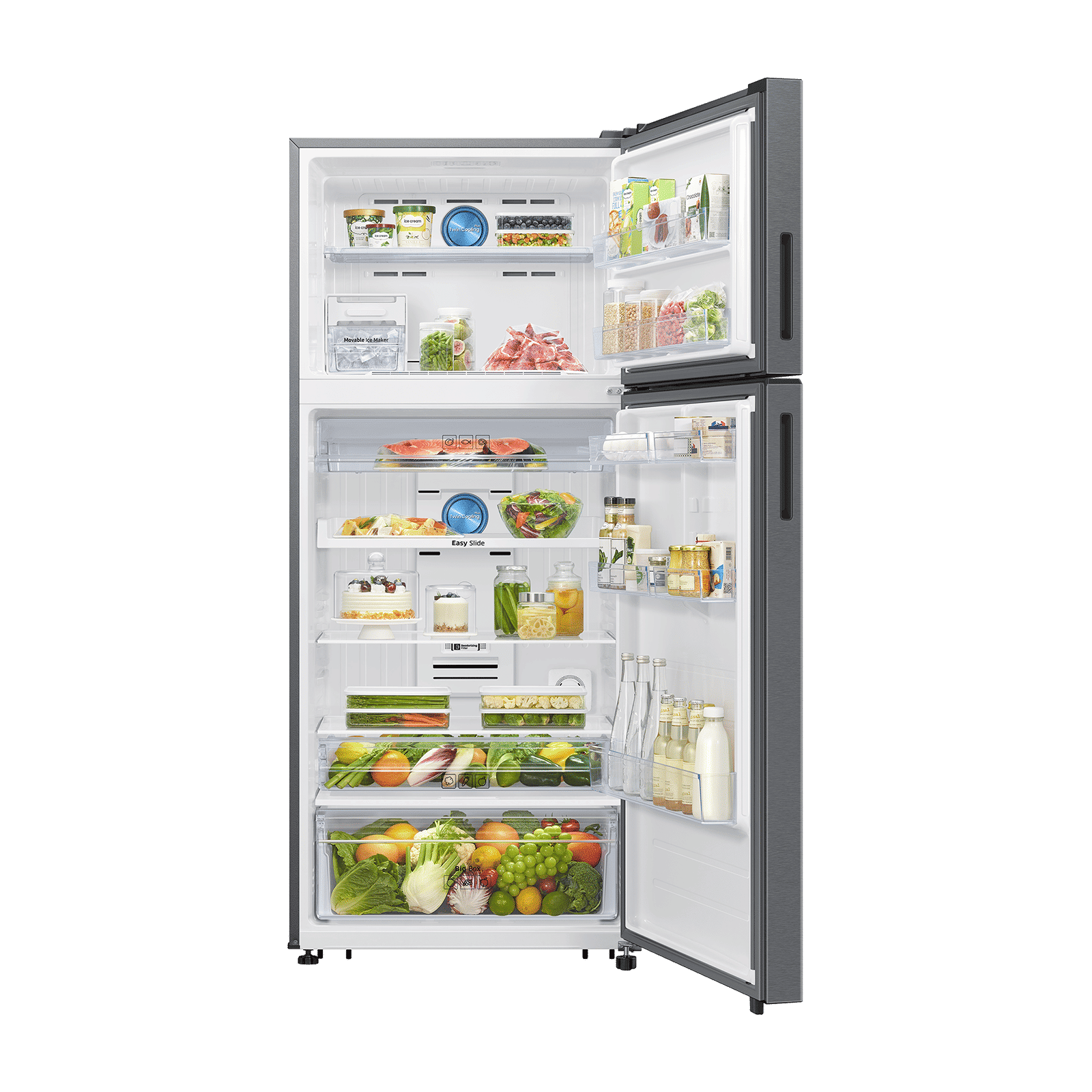 Samsung RT56 530 Litres 1 Star Frost Free Double Door Smart Wifi Enabled Convertible Refrigerator with Twin Cooling Plus Technology (RT56HG7A61SLTL, EZ Clean Steel)_4